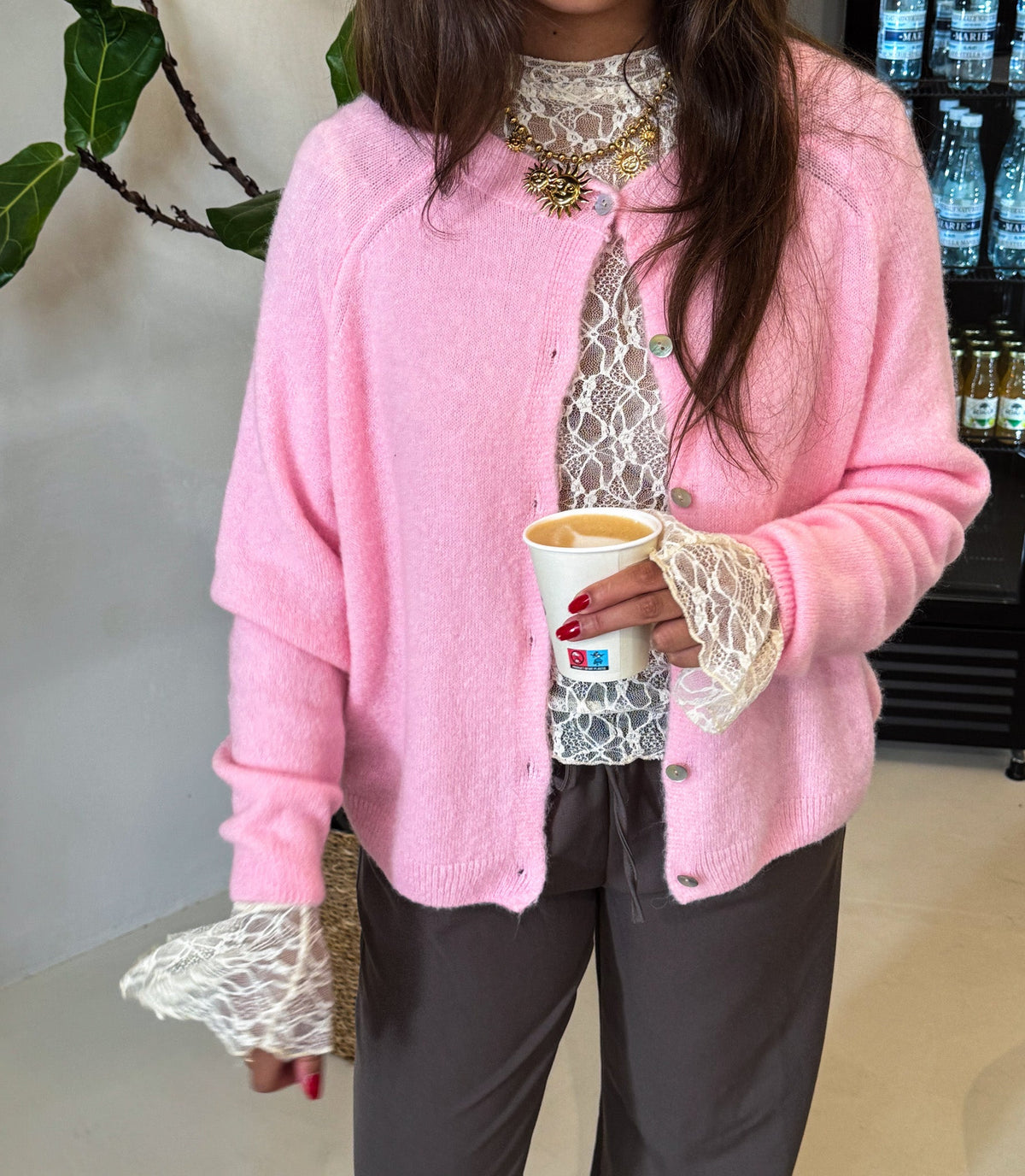 Jade Lace Longsleeve Top | Creme