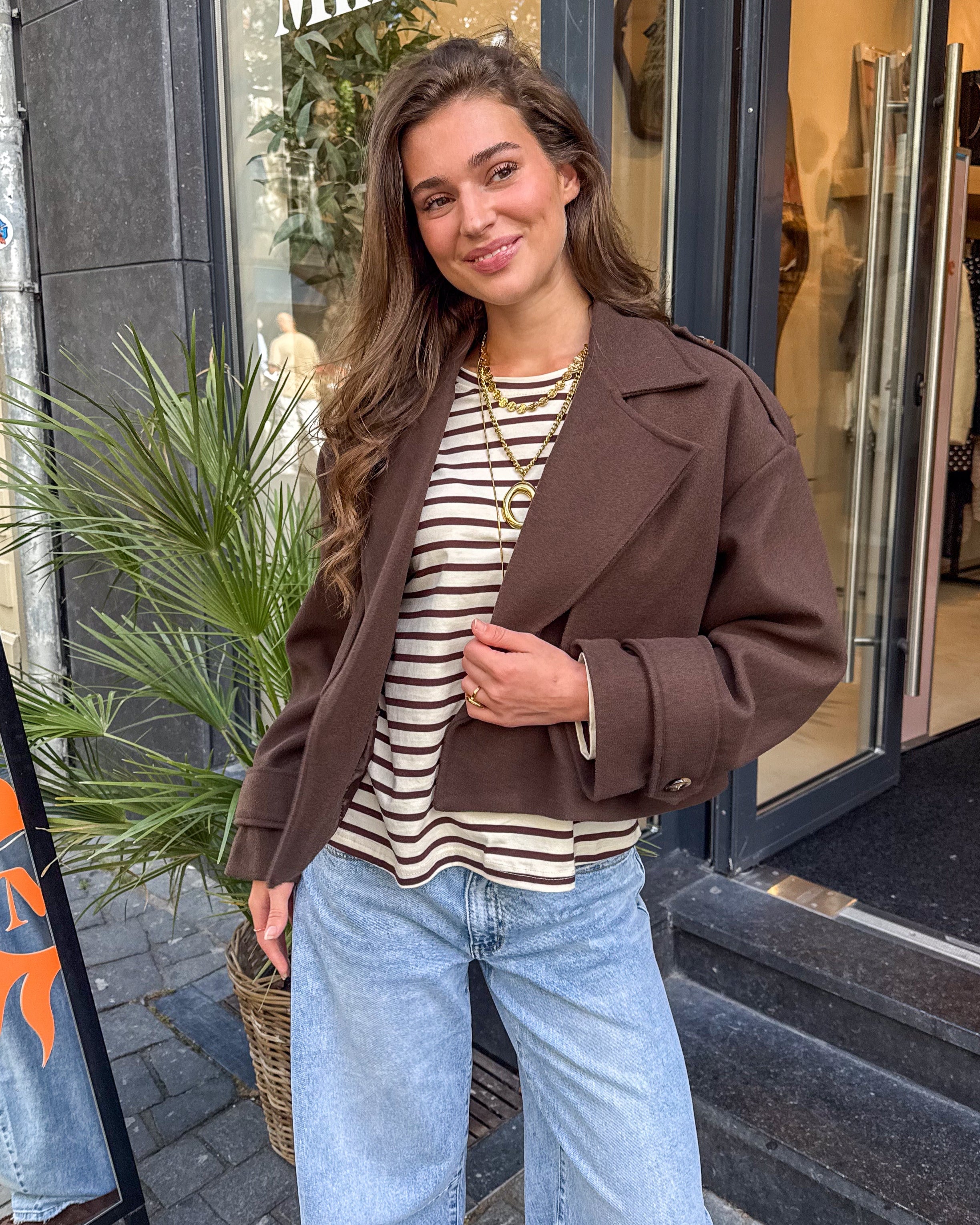 Paris Cropped Soft Trenchcoat Brown