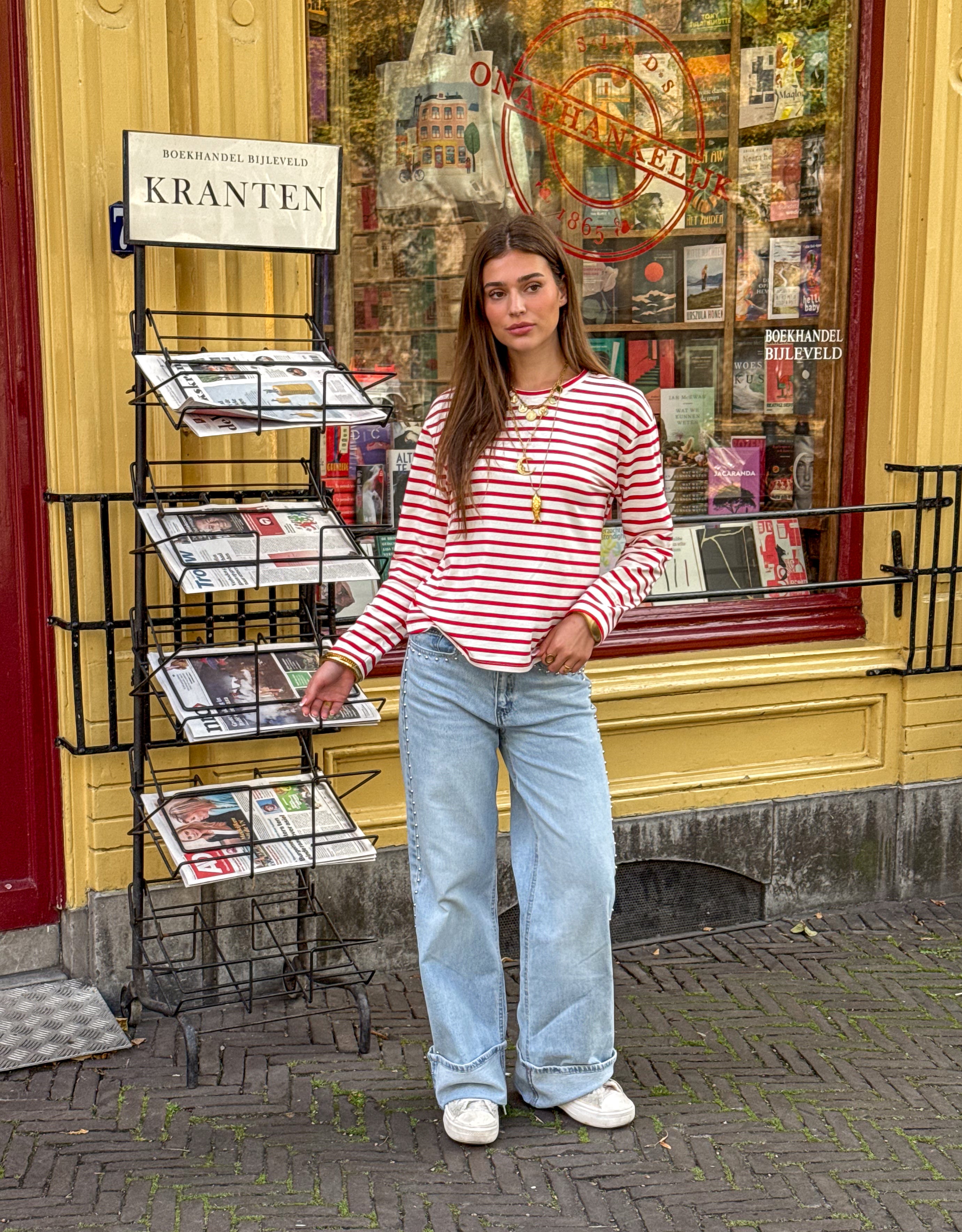 Tessa Striped Top Red