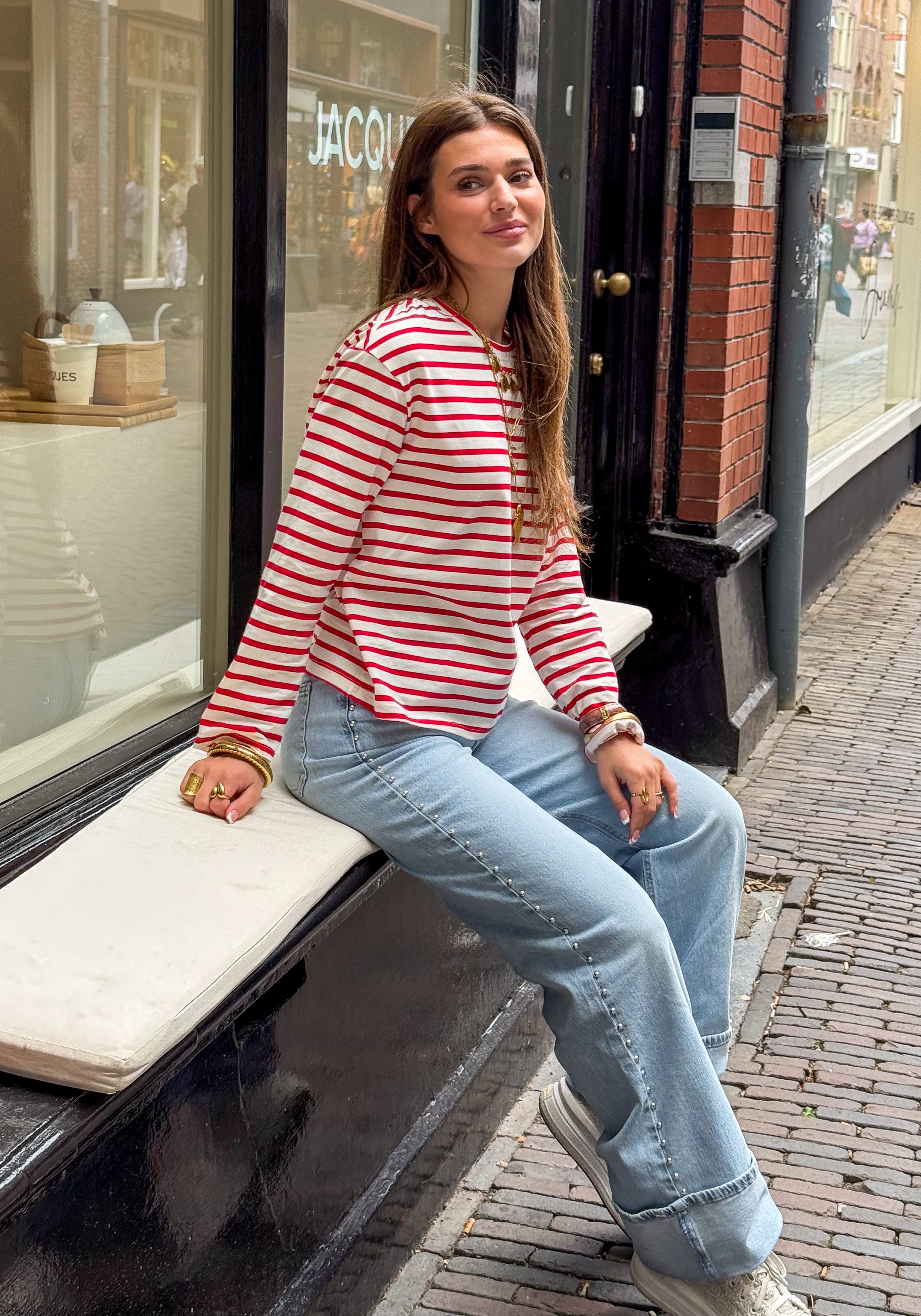 Tessa Striped Top Red