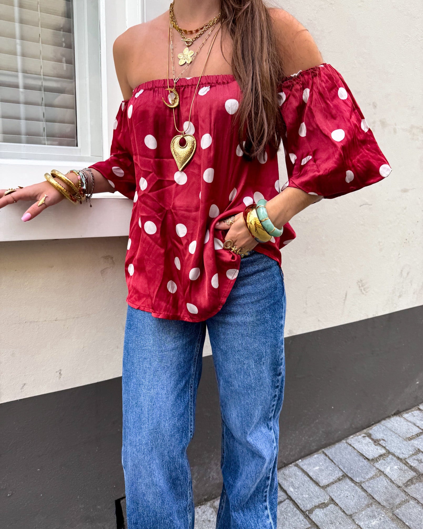 Tilly Dots Top Red
