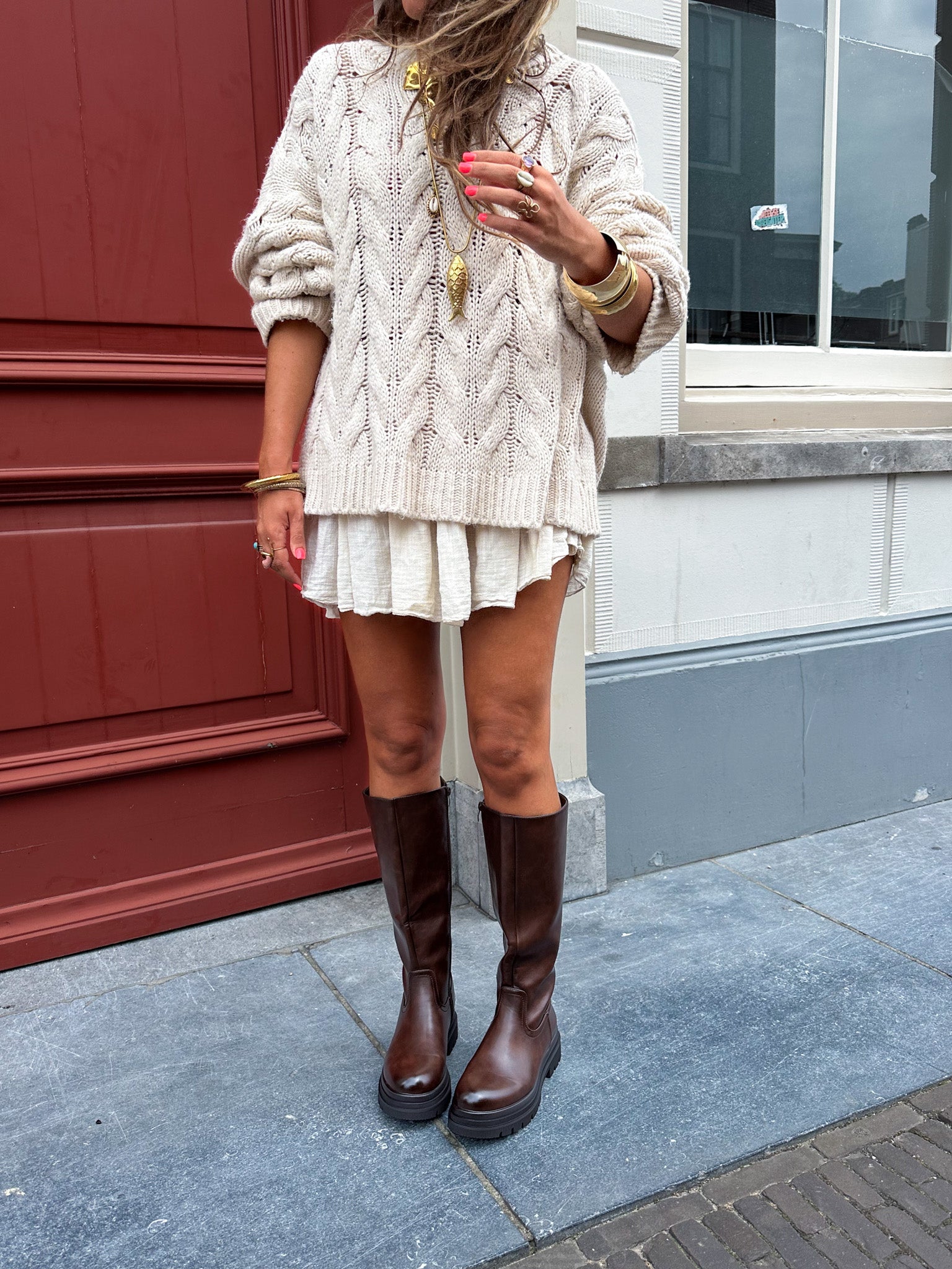 High Under Knee Boots Brown