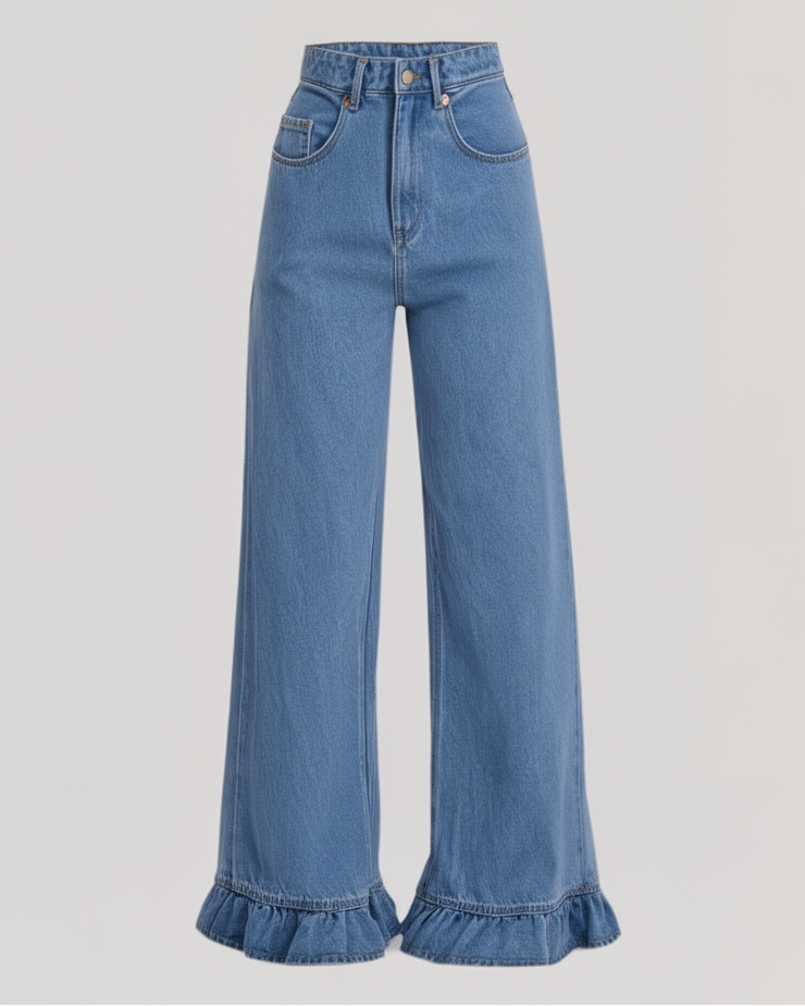 May Straight Leg Ruffle Jeans
