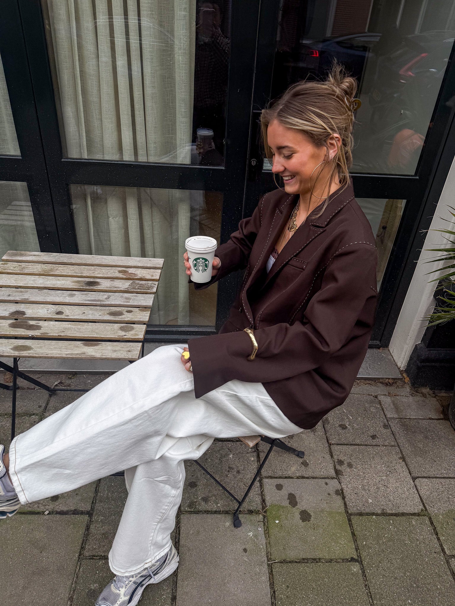 Barrel Balloon Jeans White