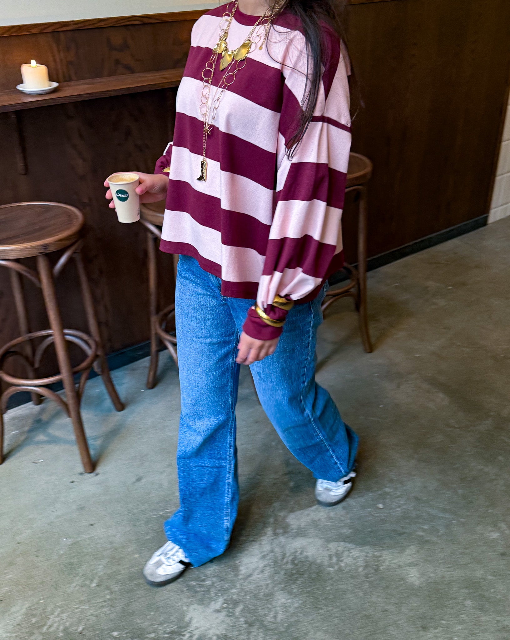 Weekend Lines Sweater Bordeaux