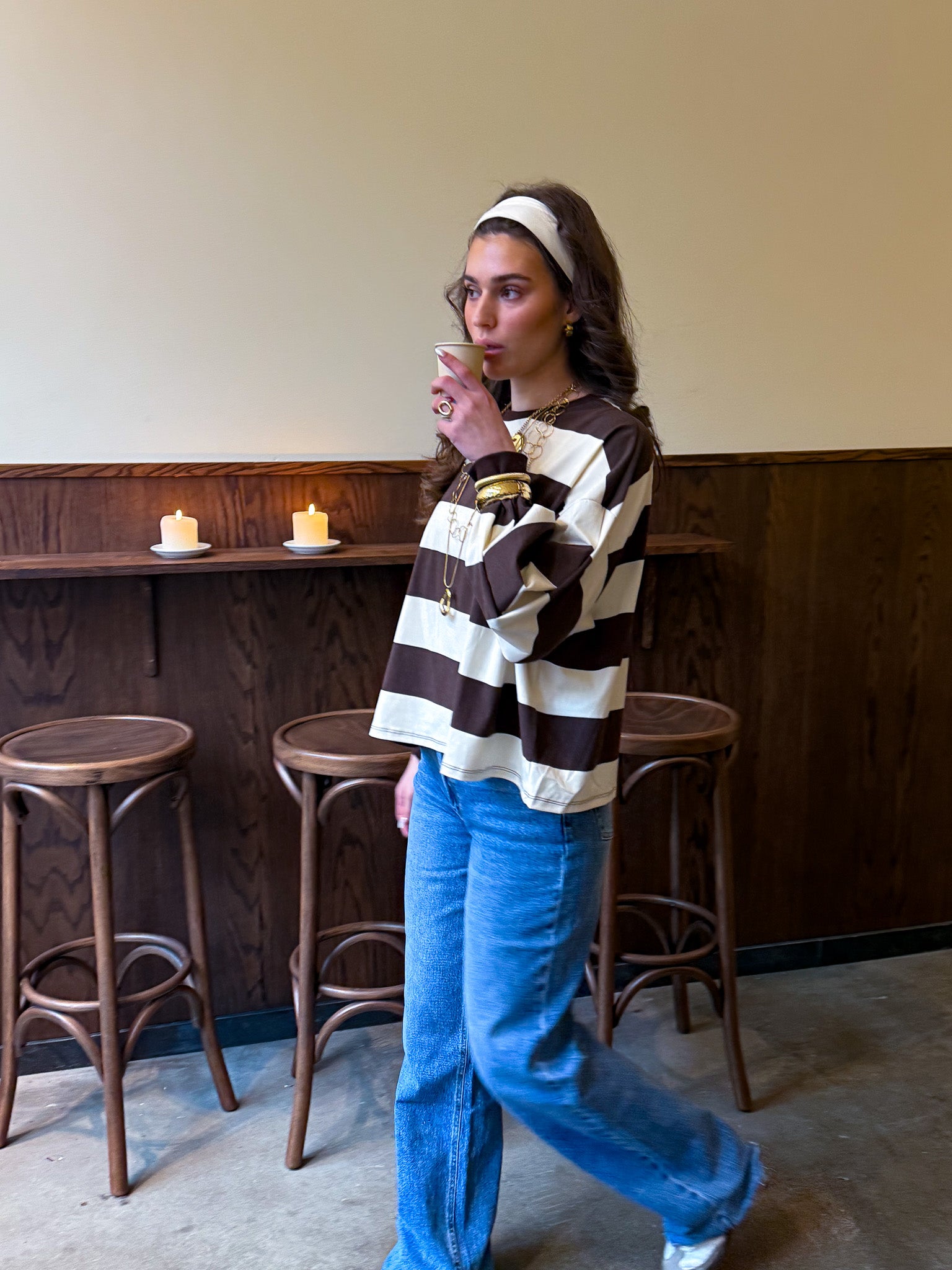 Weekend Lines Sweater Brown