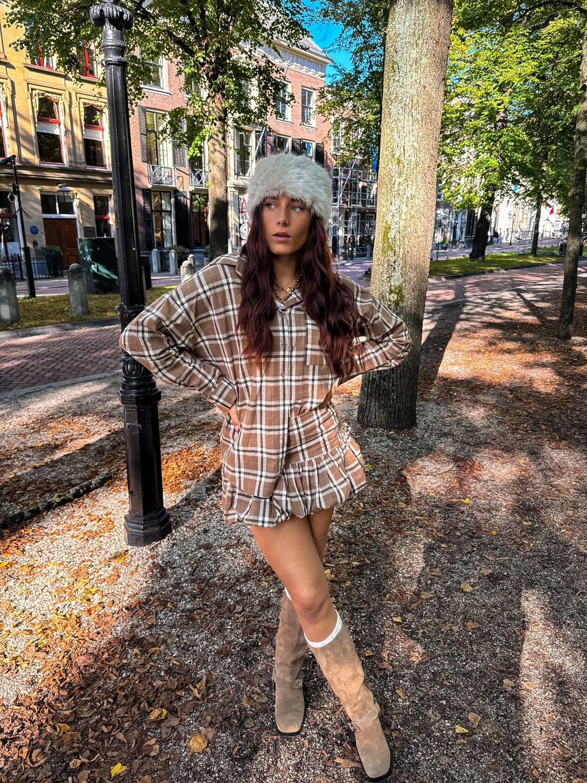 Who Else Ballon Rok Geruit | Brown