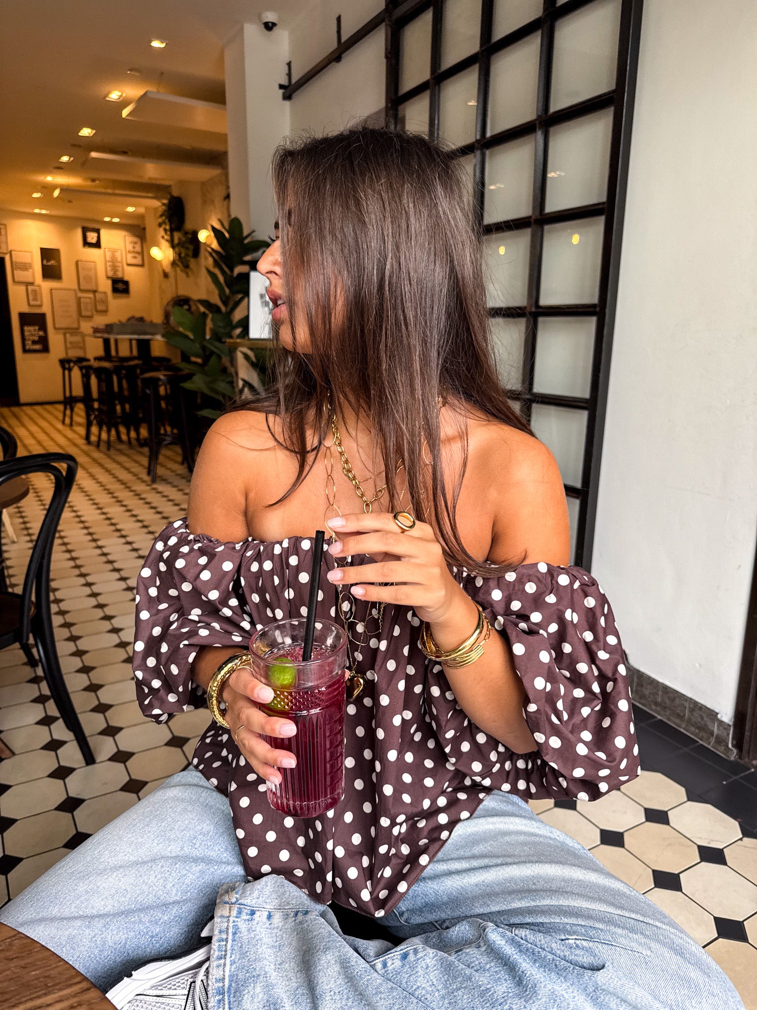 Winnie Dots Top Brown