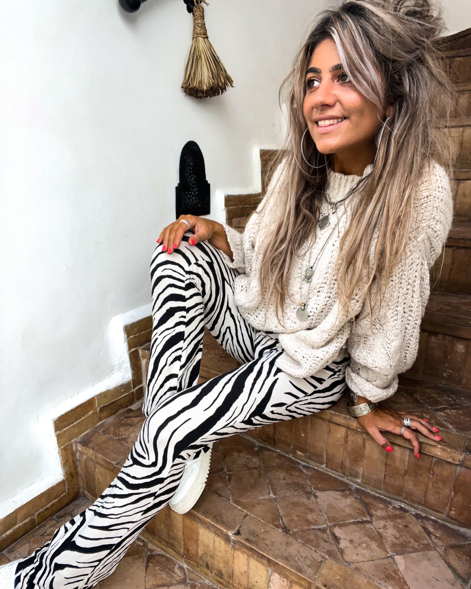 Zebra Flared Pants
