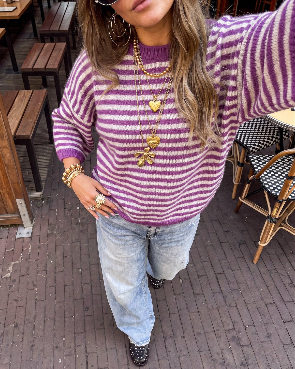 Bombay Gestreepte Trui | Purple