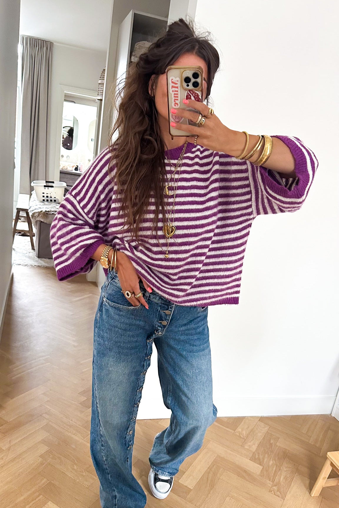 Bombay Gestreepte Trui | Purple