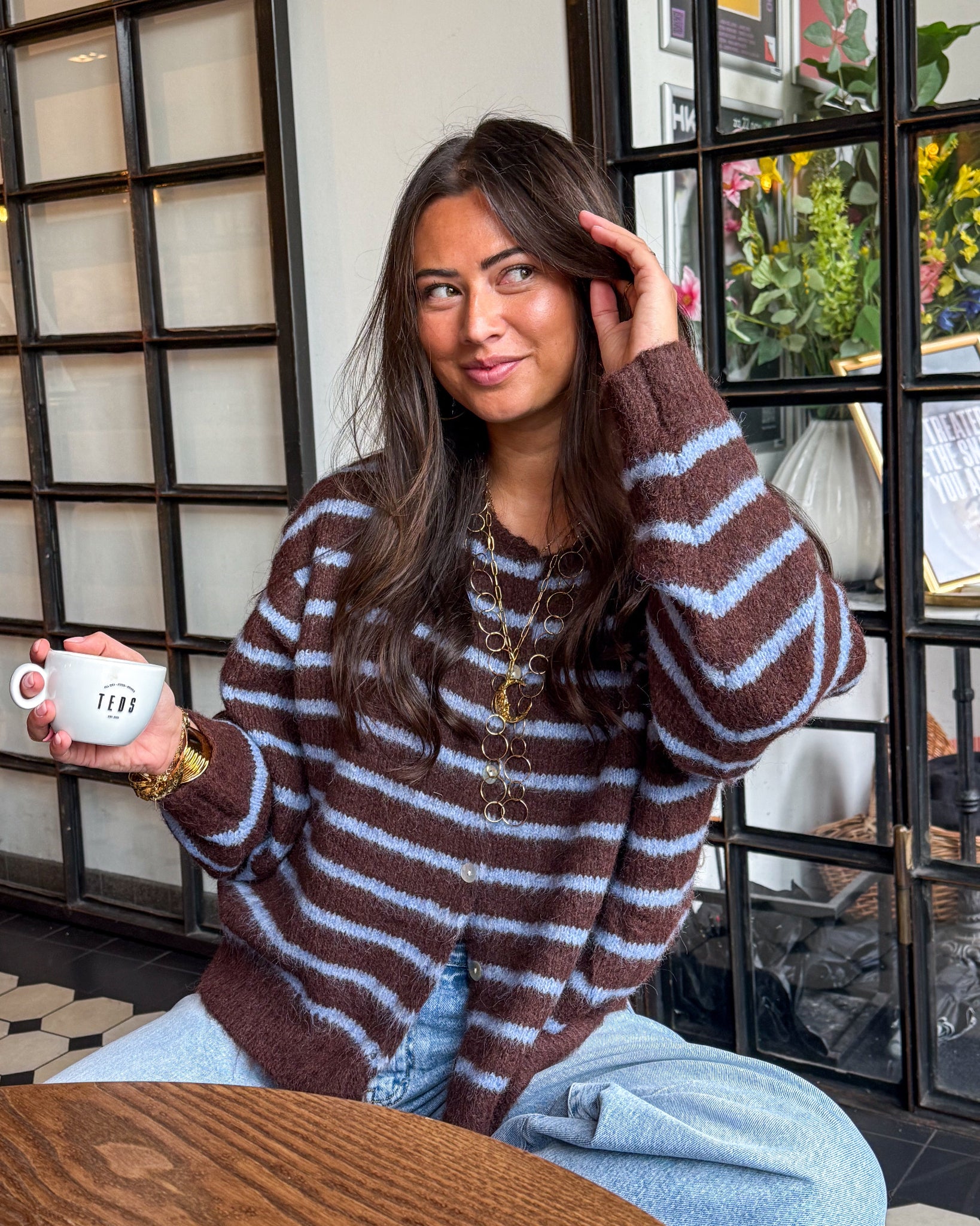 Aurora Vest Stripe Brown/Blue