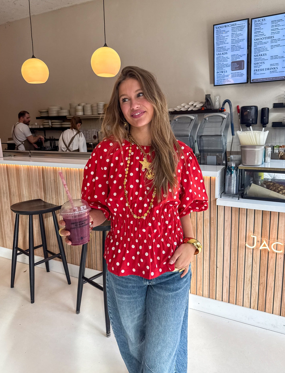 Blush Stippen Top | Blush Red