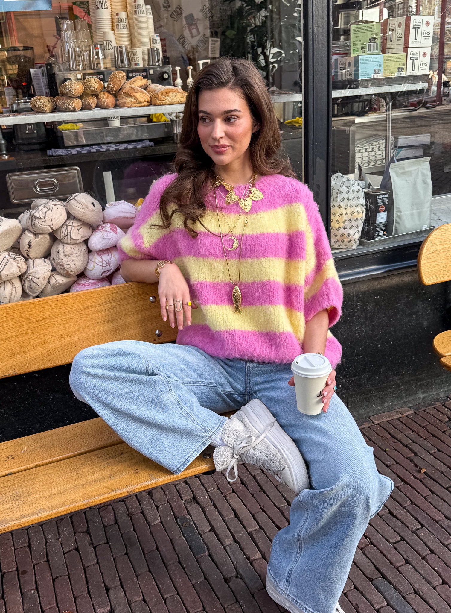 Drew Striped Knit Pink/Lemon