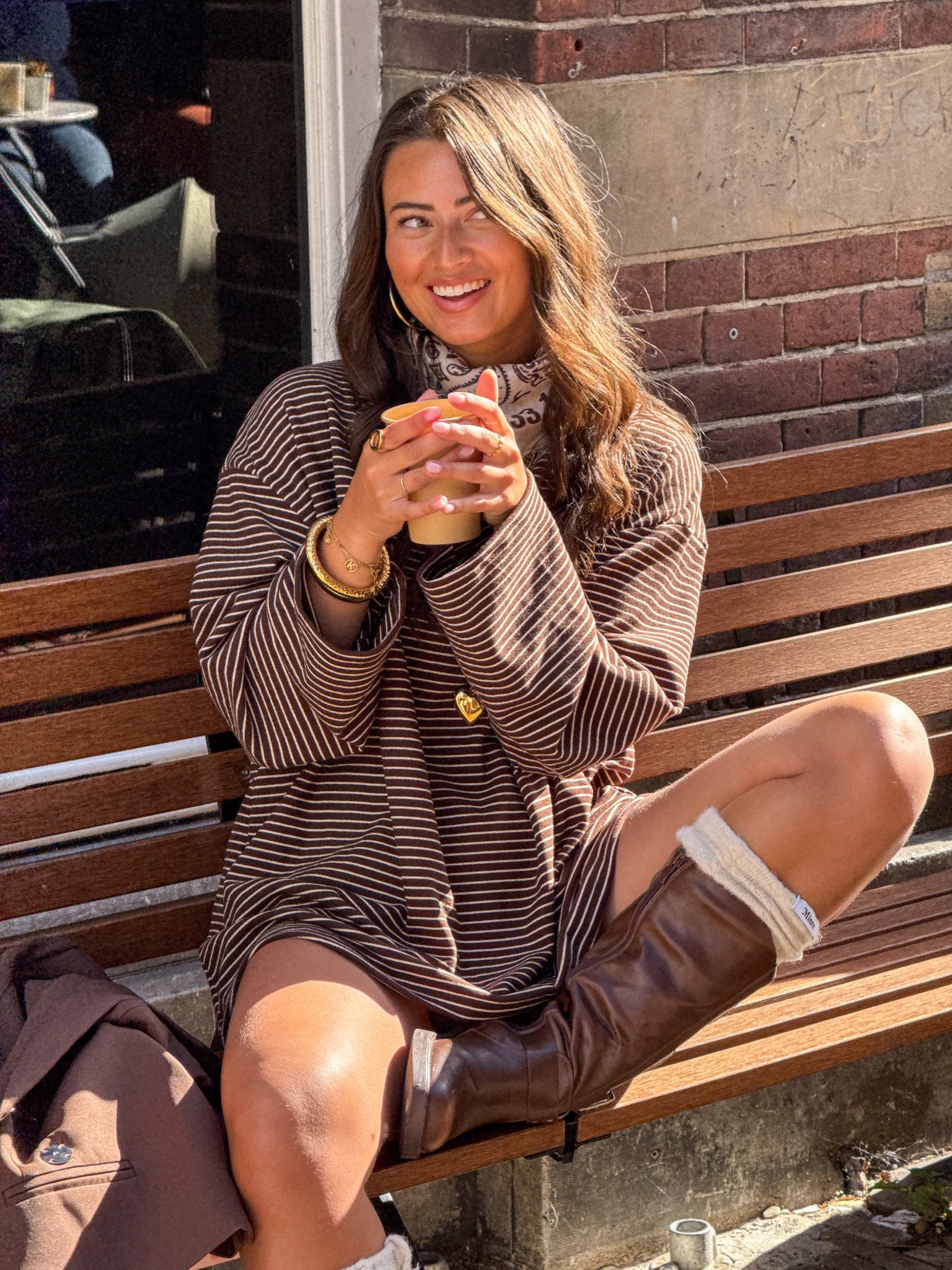 Faith Striped Longsleeve Brown