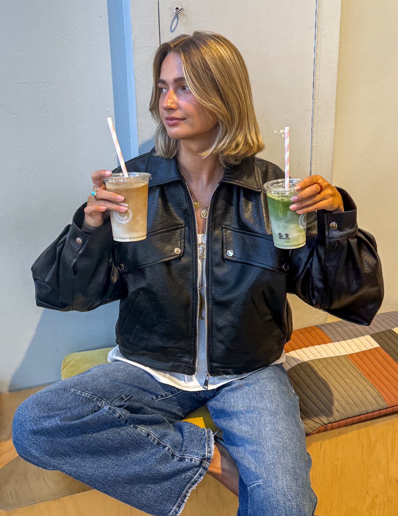 Frame Leather Bomber Jacket Black