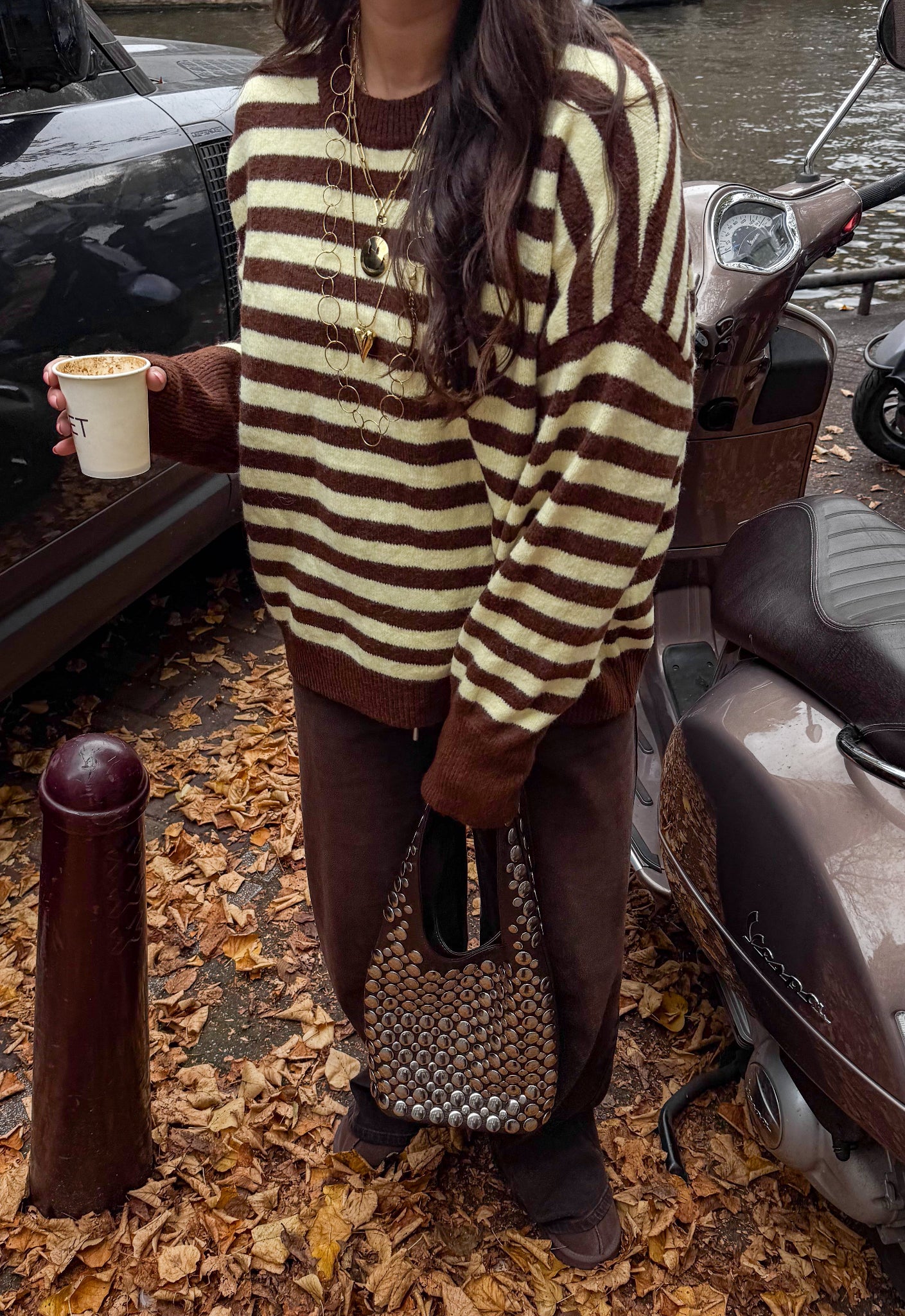 Gemma Striped Knit Lemon/Brown