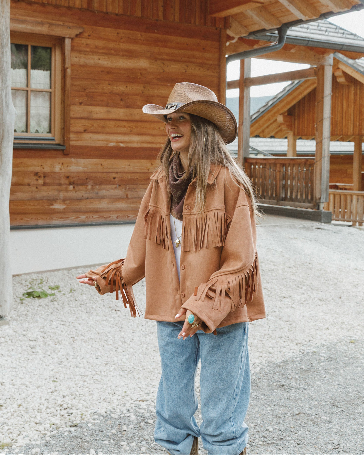 Jum Fringe Jacket Camel