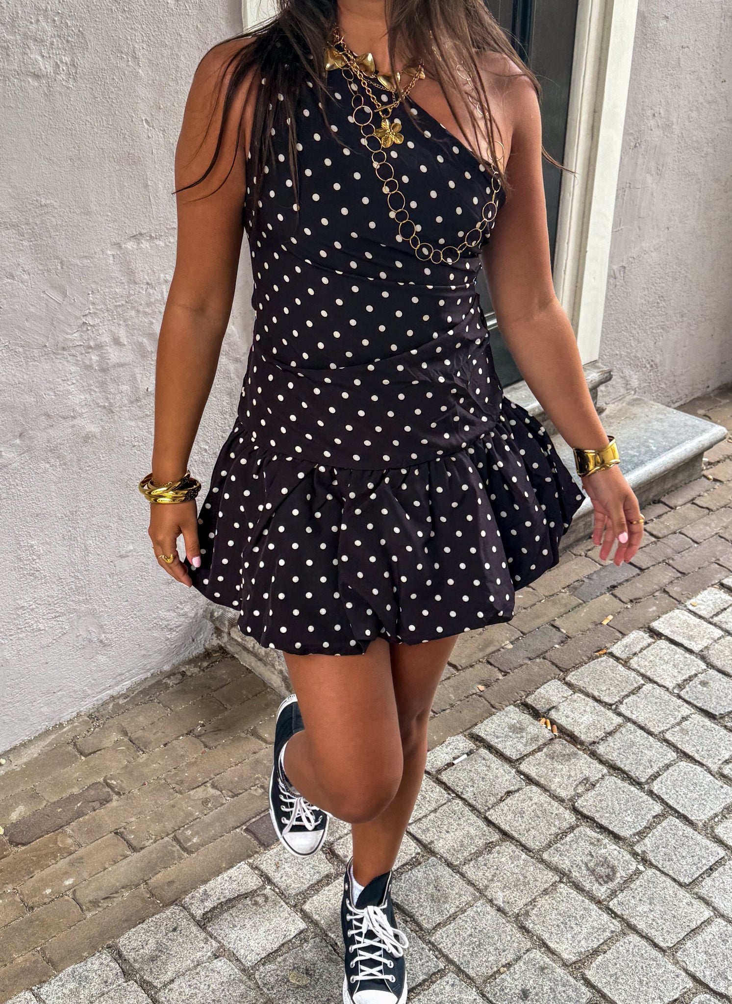 Pien Dots Dress Black