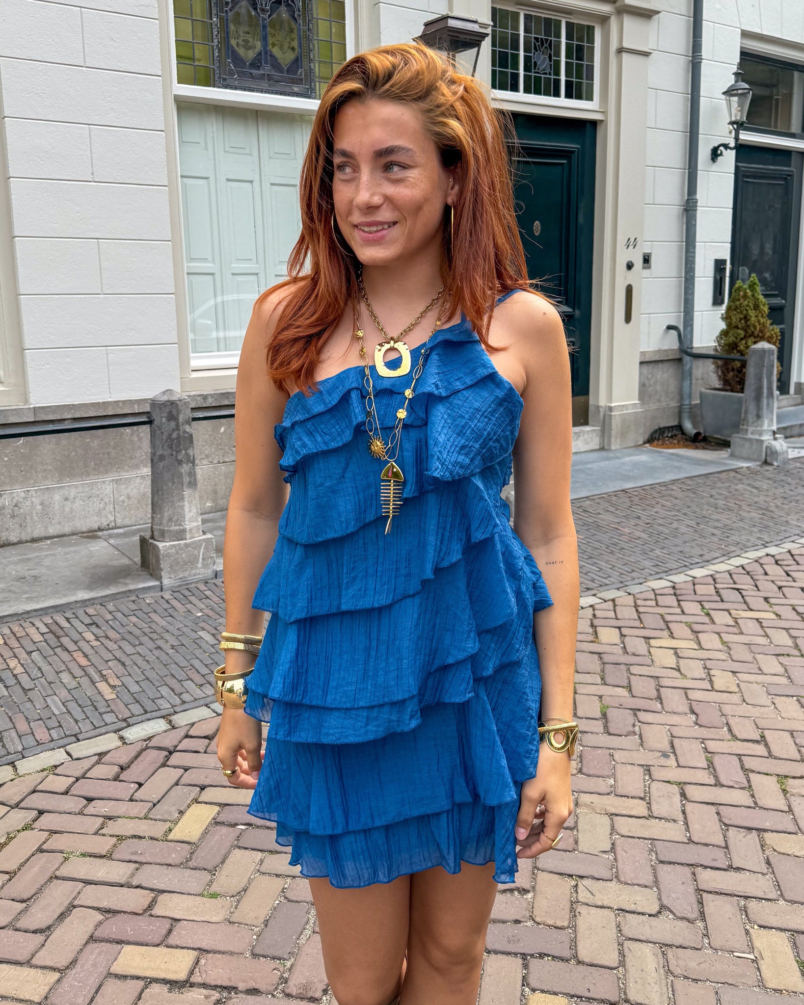 Kate Flowy Dress Marine Blue