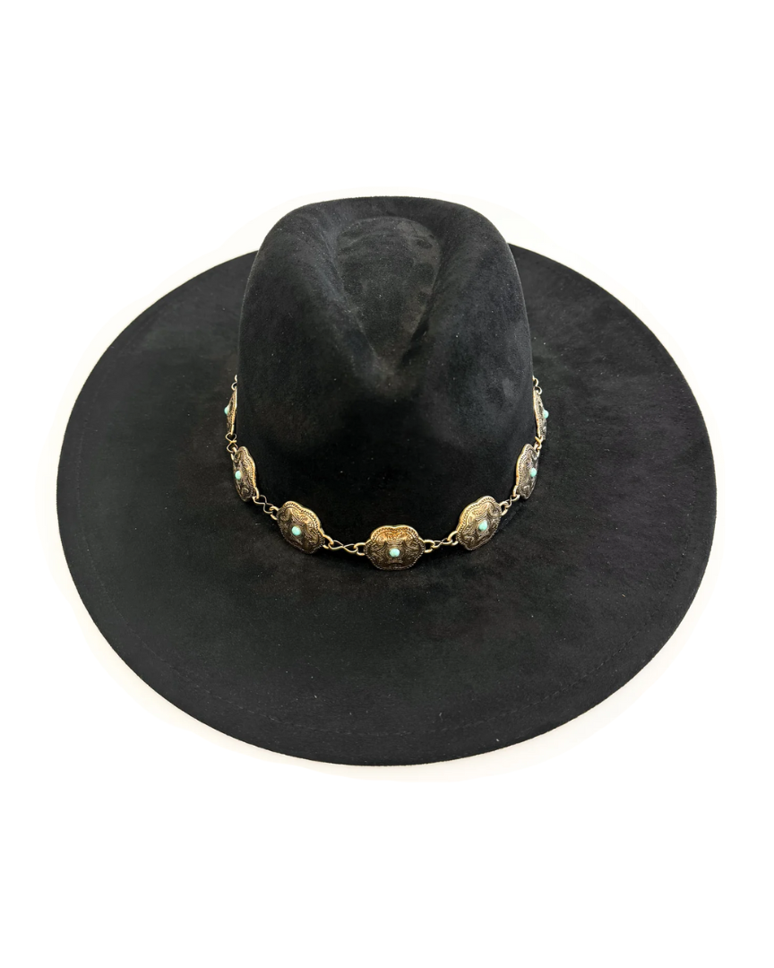 Iconic Golden Charm Hat Black