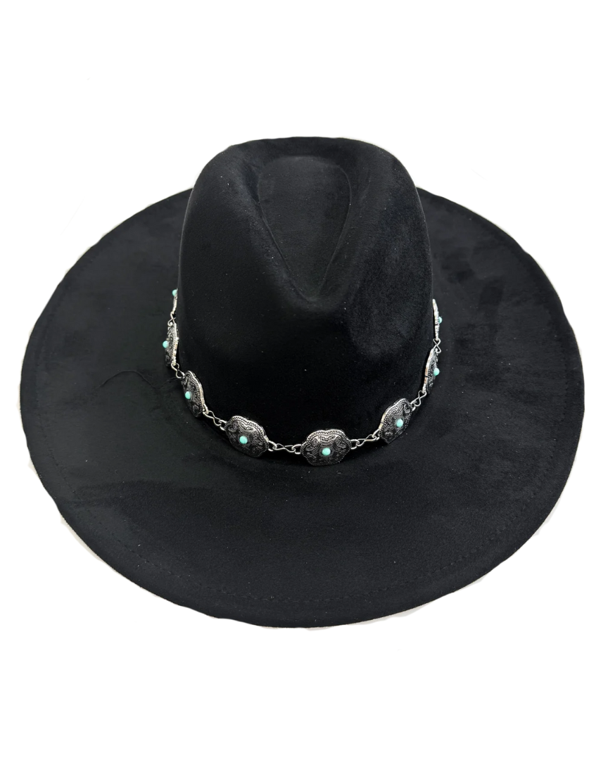 Iconic Silver Charm Hat Black