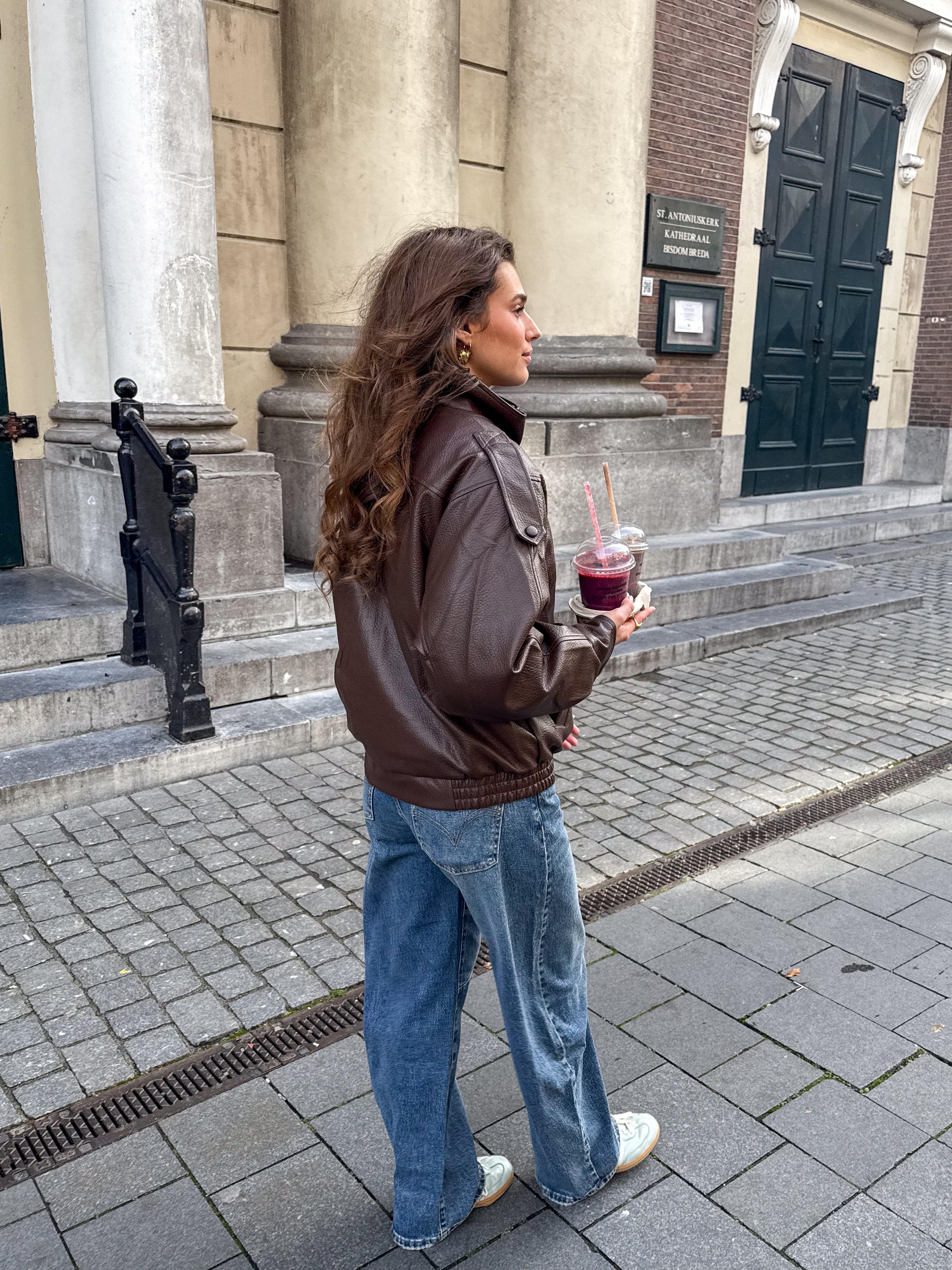 Maison Leather Jacket Brown