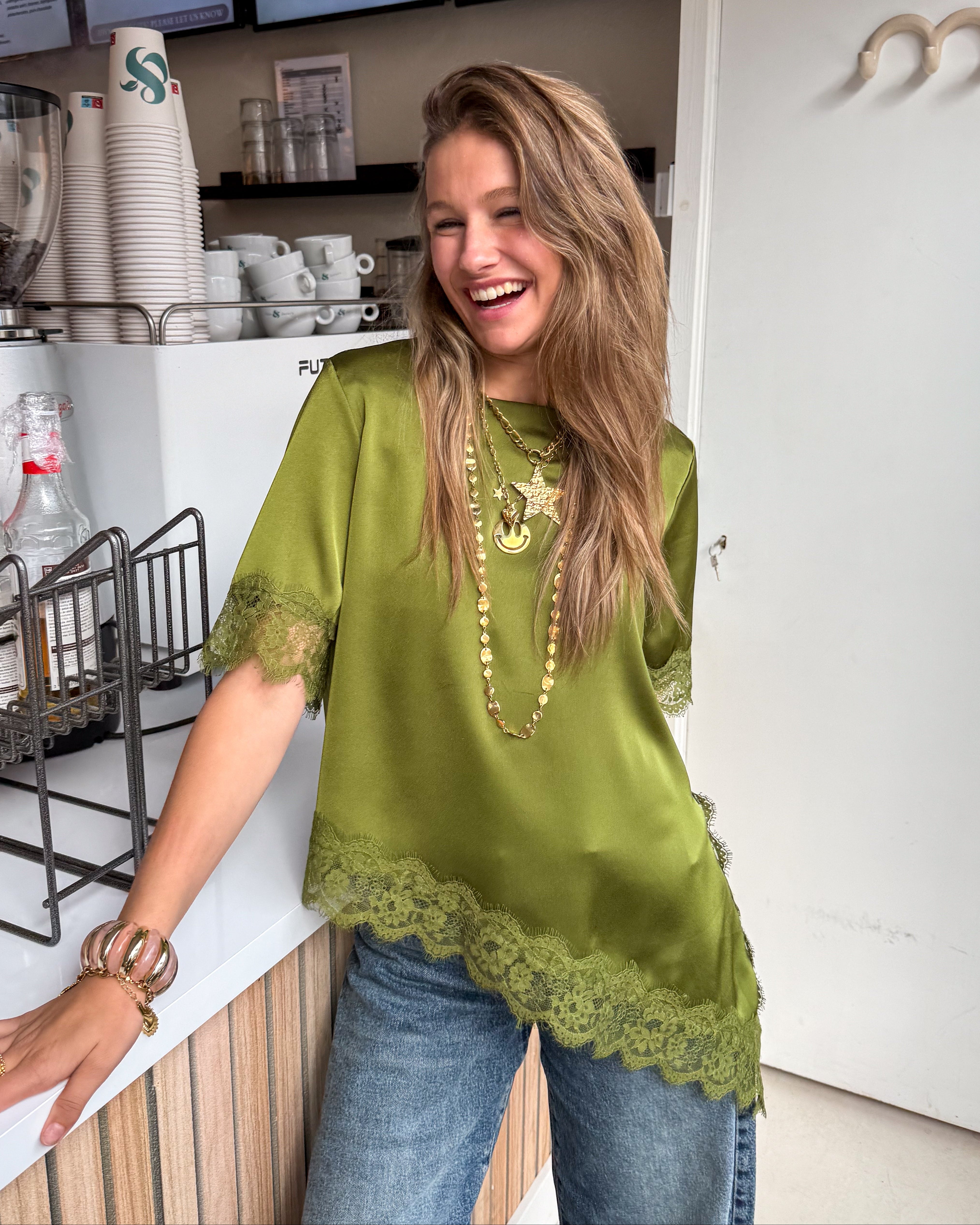 Misty Lace Top Green