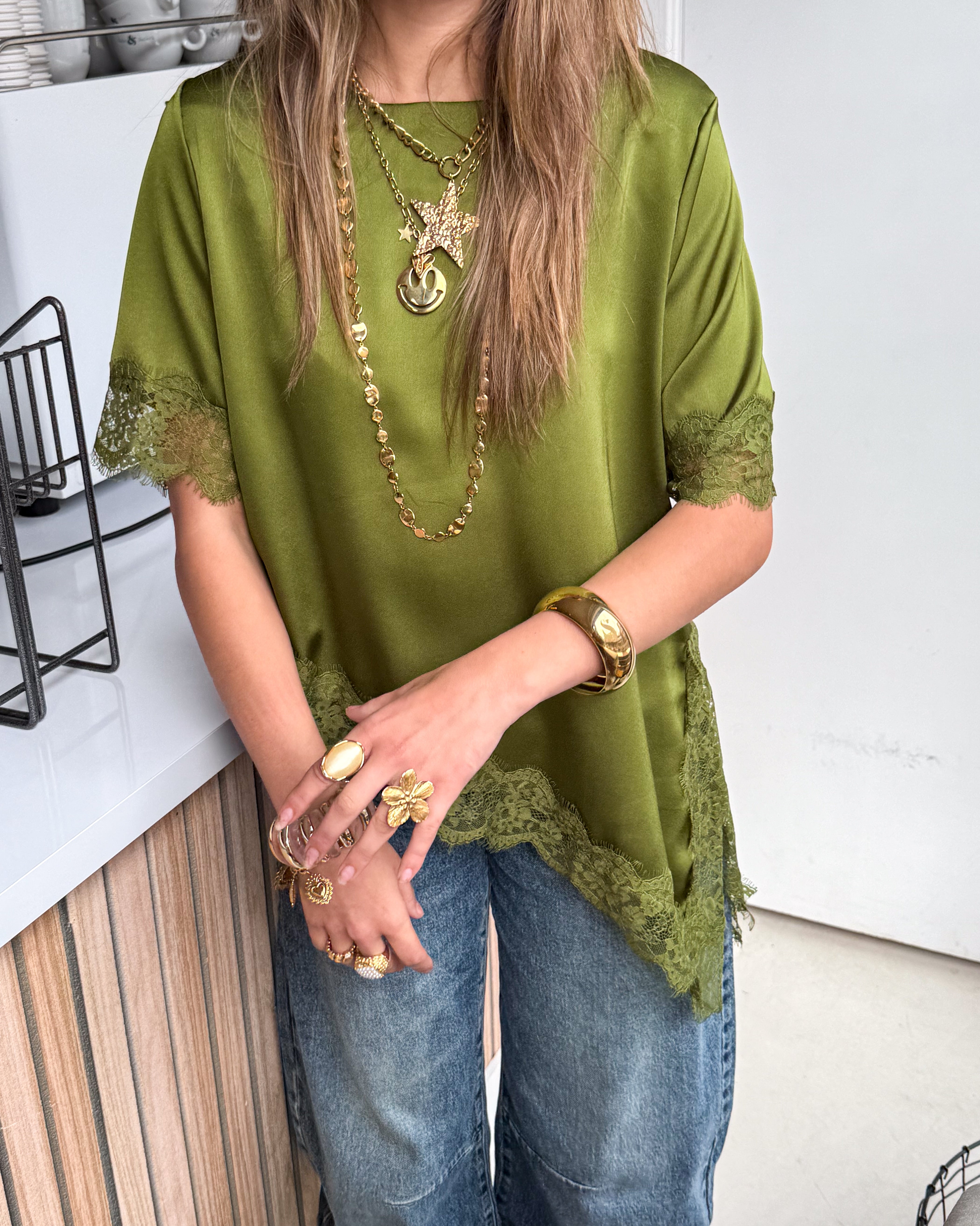 Misty Lace Top Green