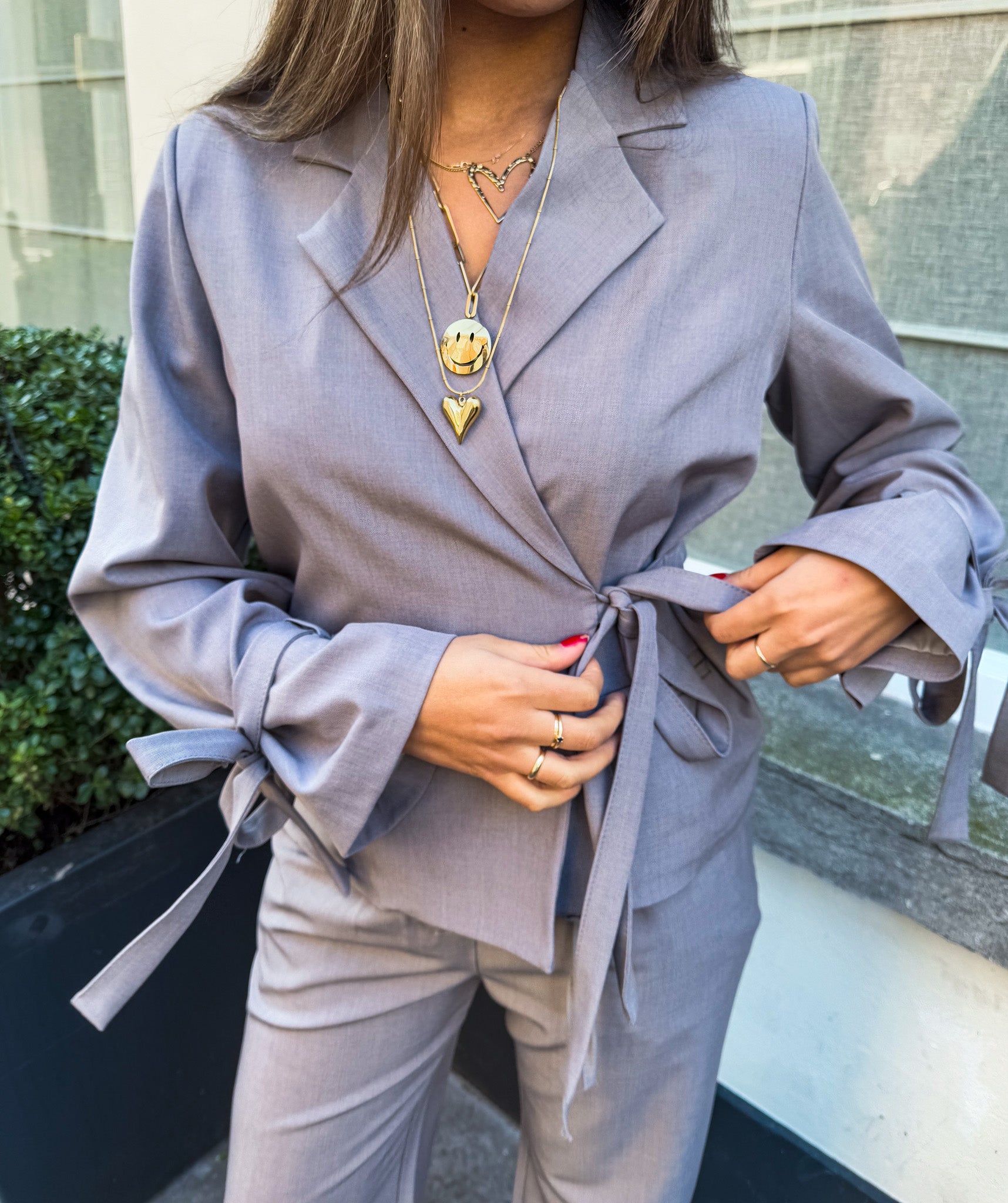 Nina Blazer Sleeve Detail Grey
