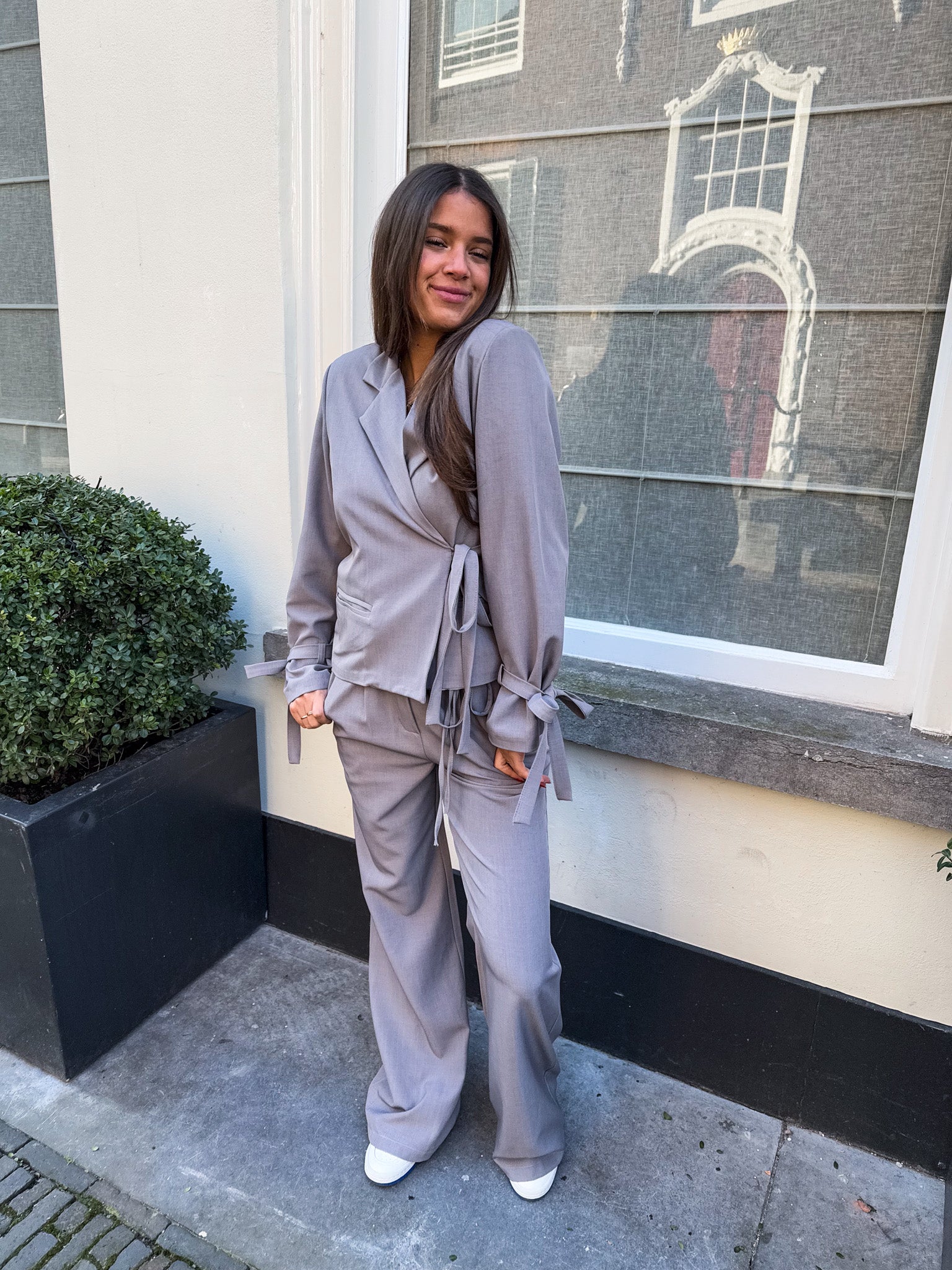 Nina Blazer Sleeve Detail Grey
