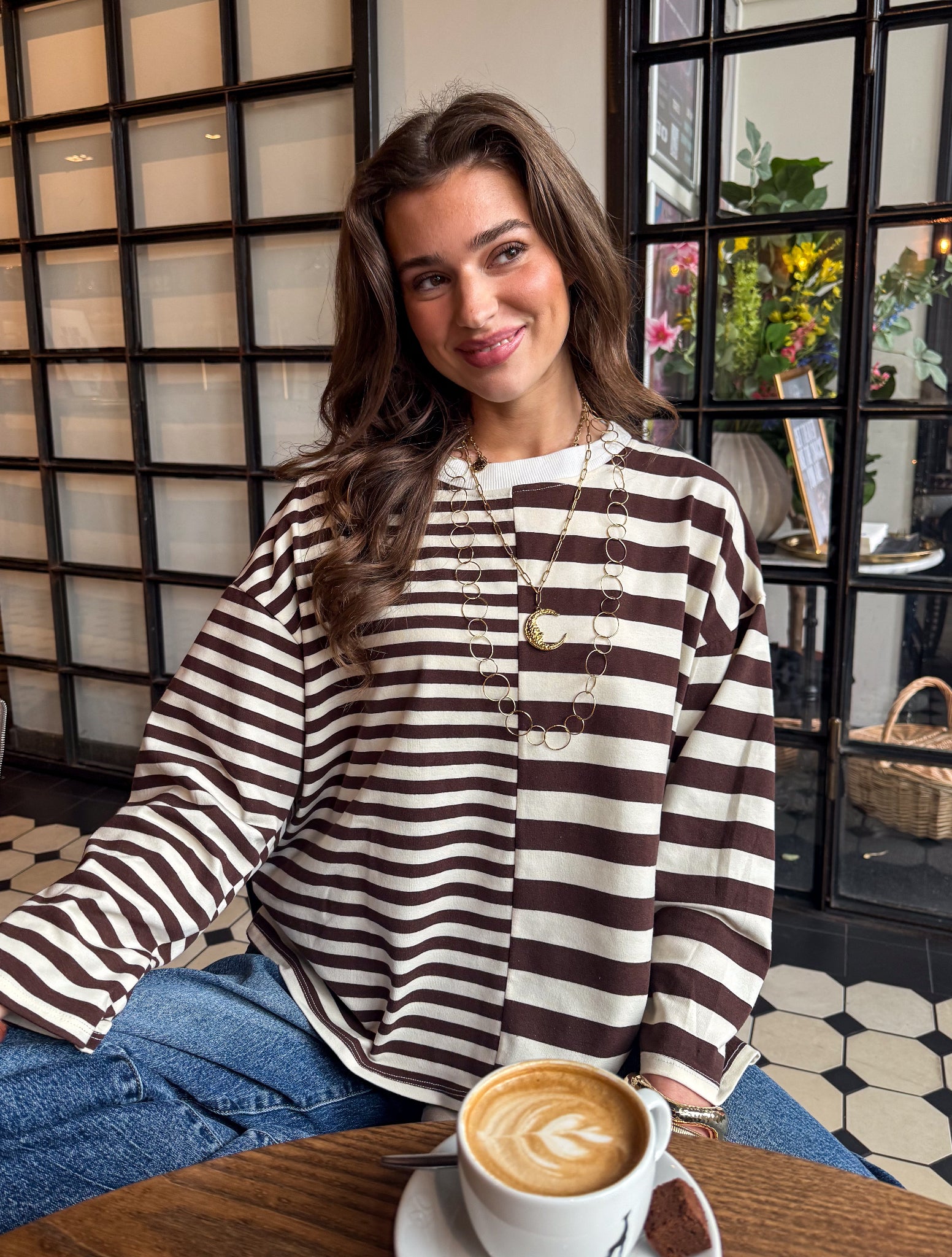 Noor Striped Longsleeve Brown