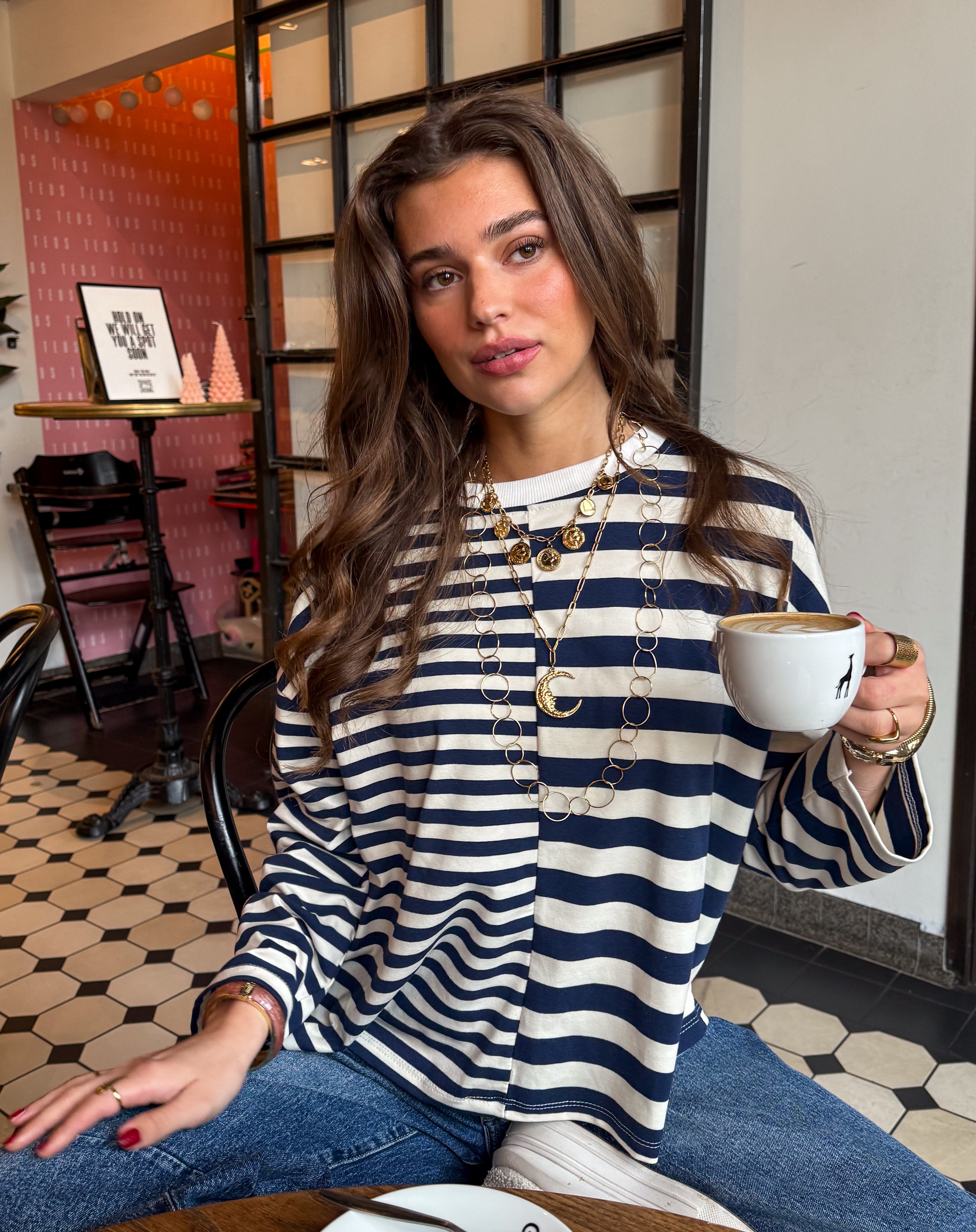 Noor Striped Longsleeve Navy