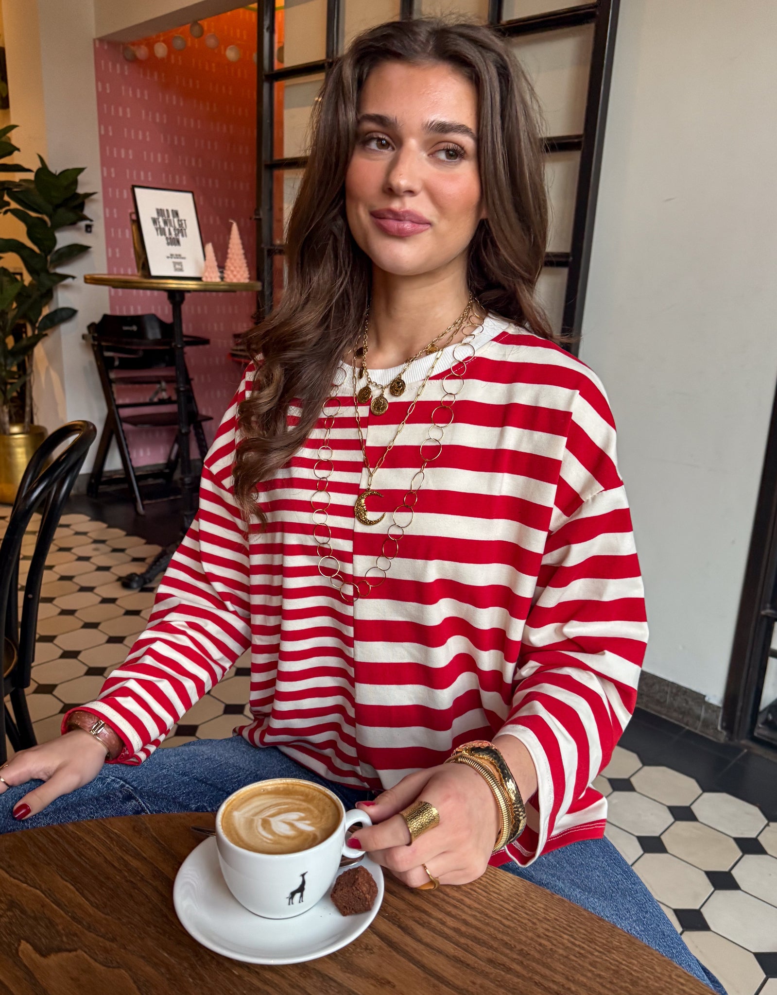 Noor Striped Longsleeve Red