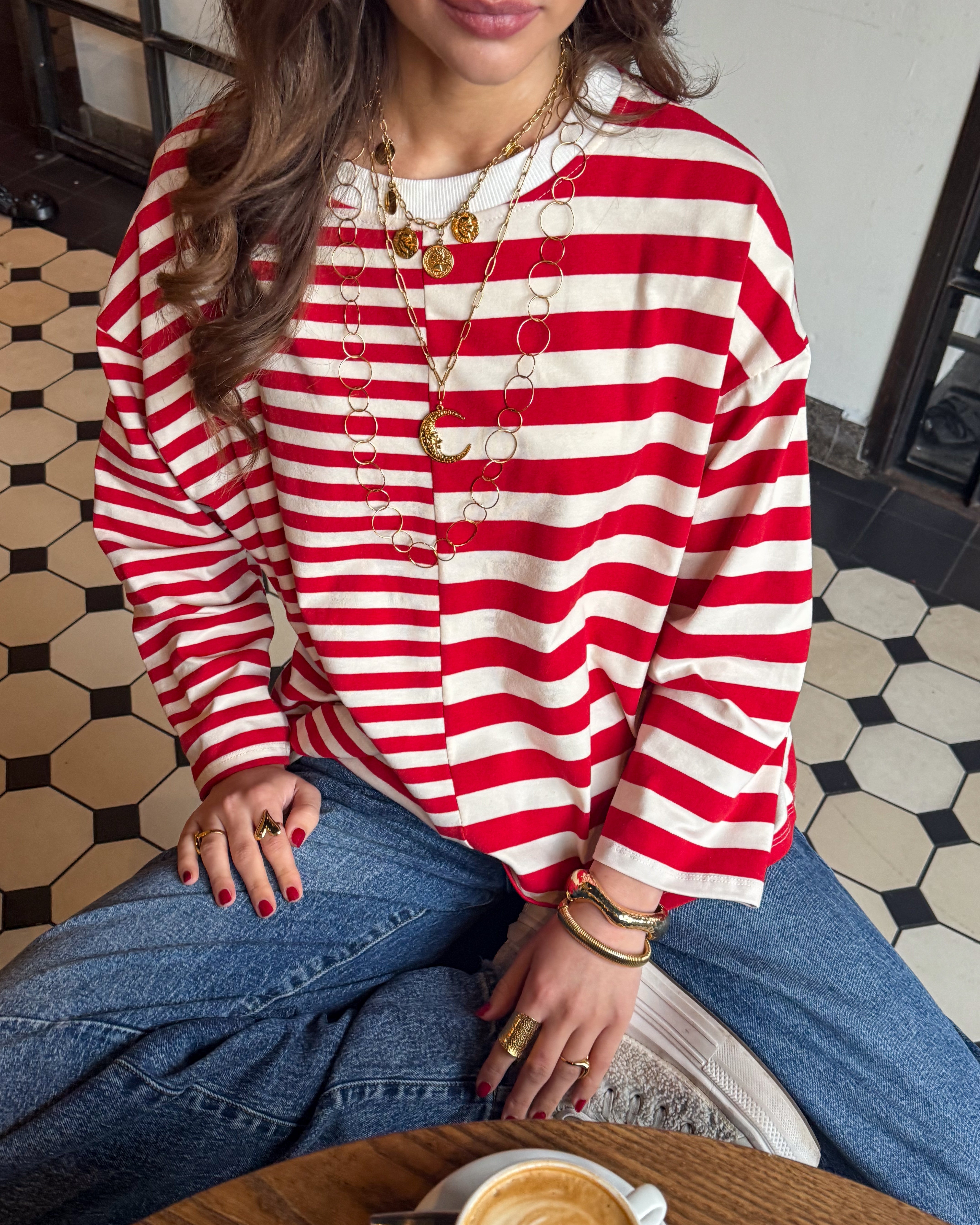 Noor Striped Longsleeve Red