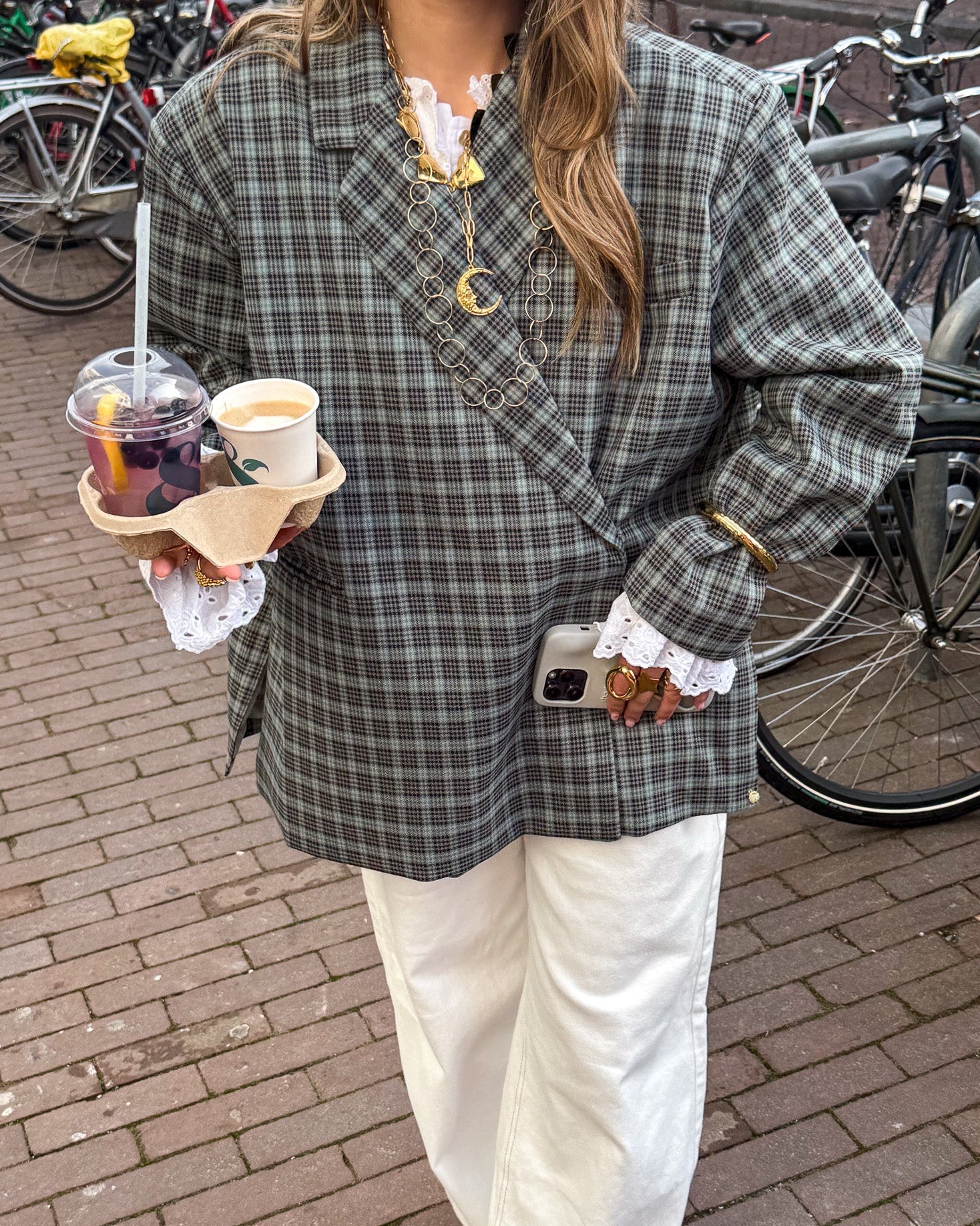 Saint Blazer Geruit Blauw