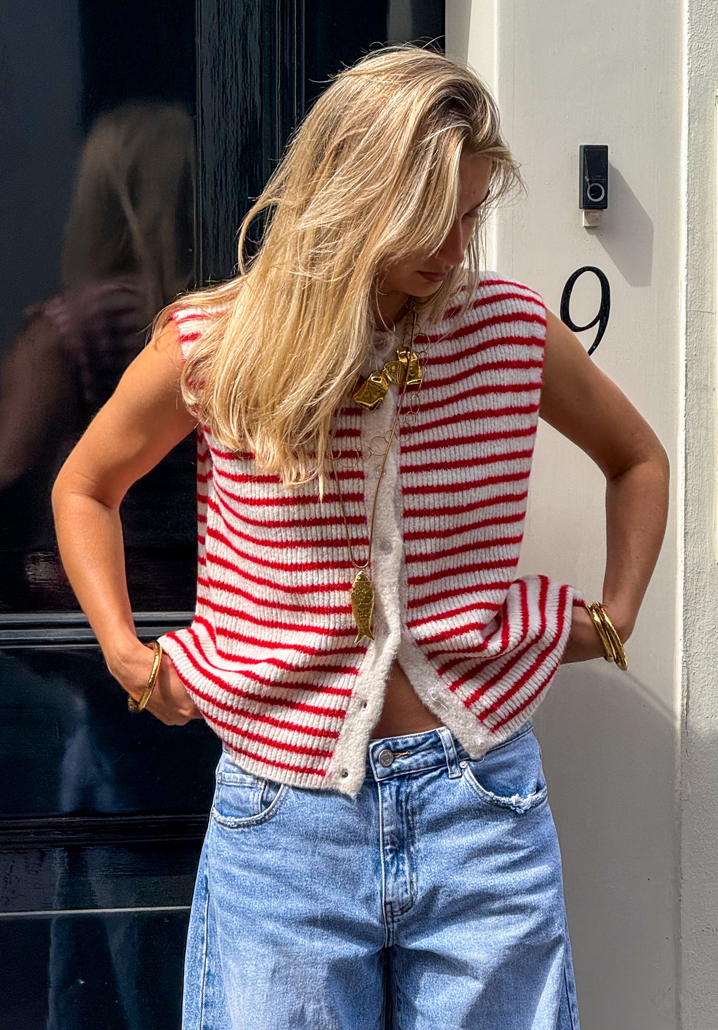 Rox Gilet Red Stripe