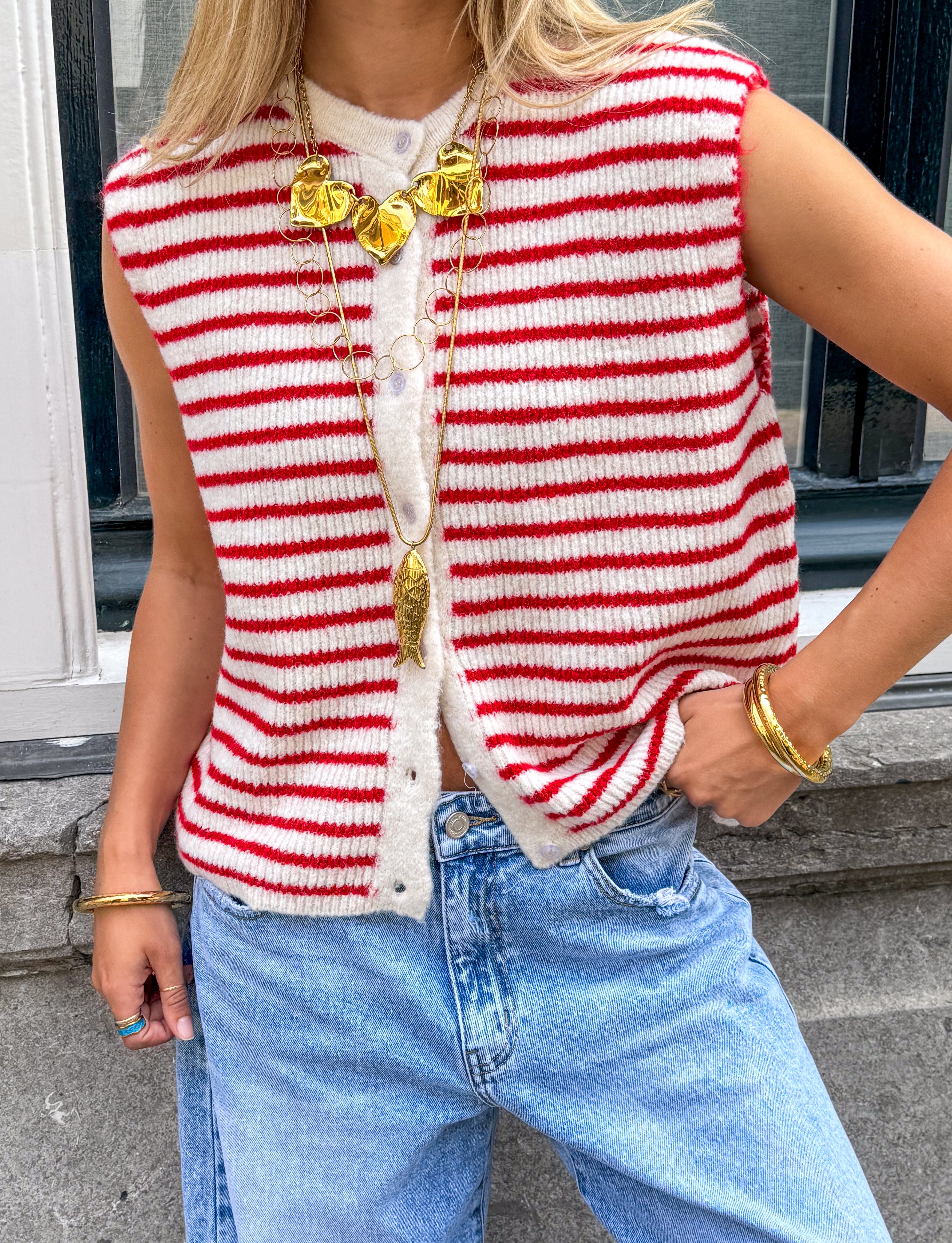 Rox Gilet Red Stripe