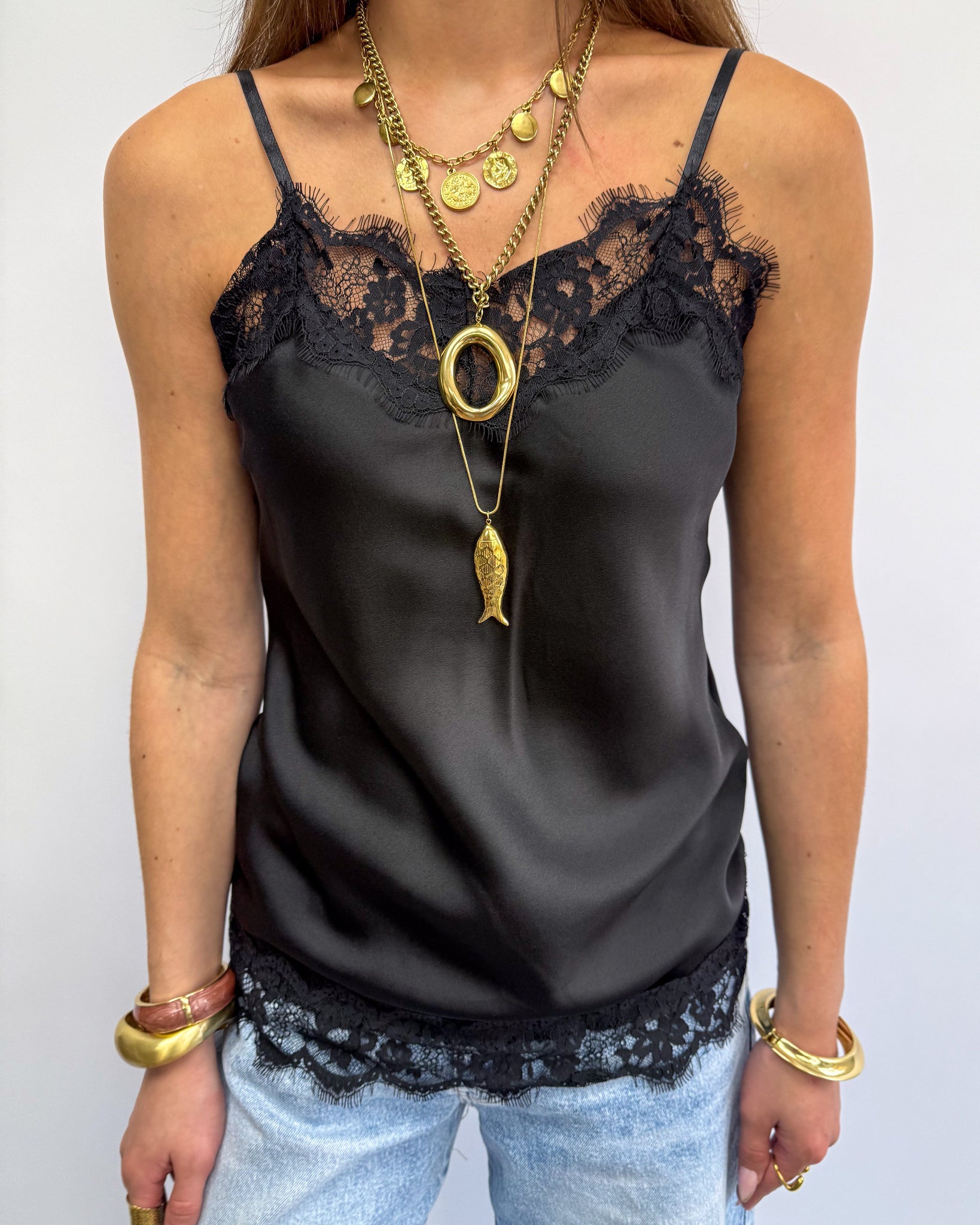 Sensa Lace Top Black