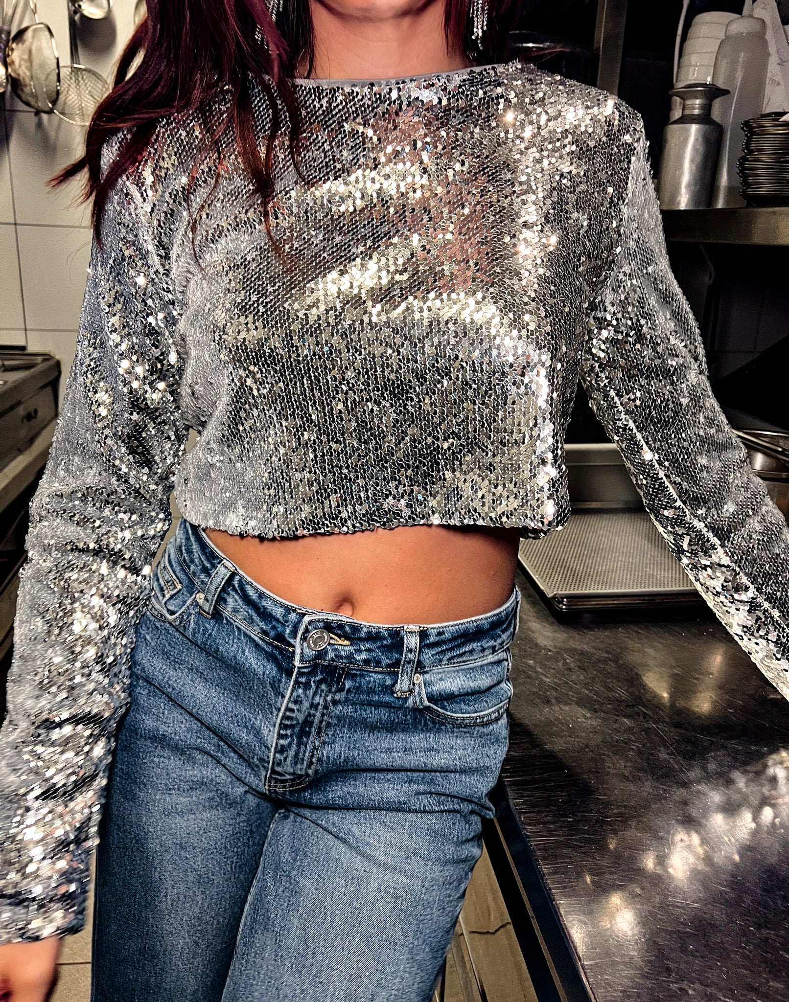 Shimmering Sky Top Silver