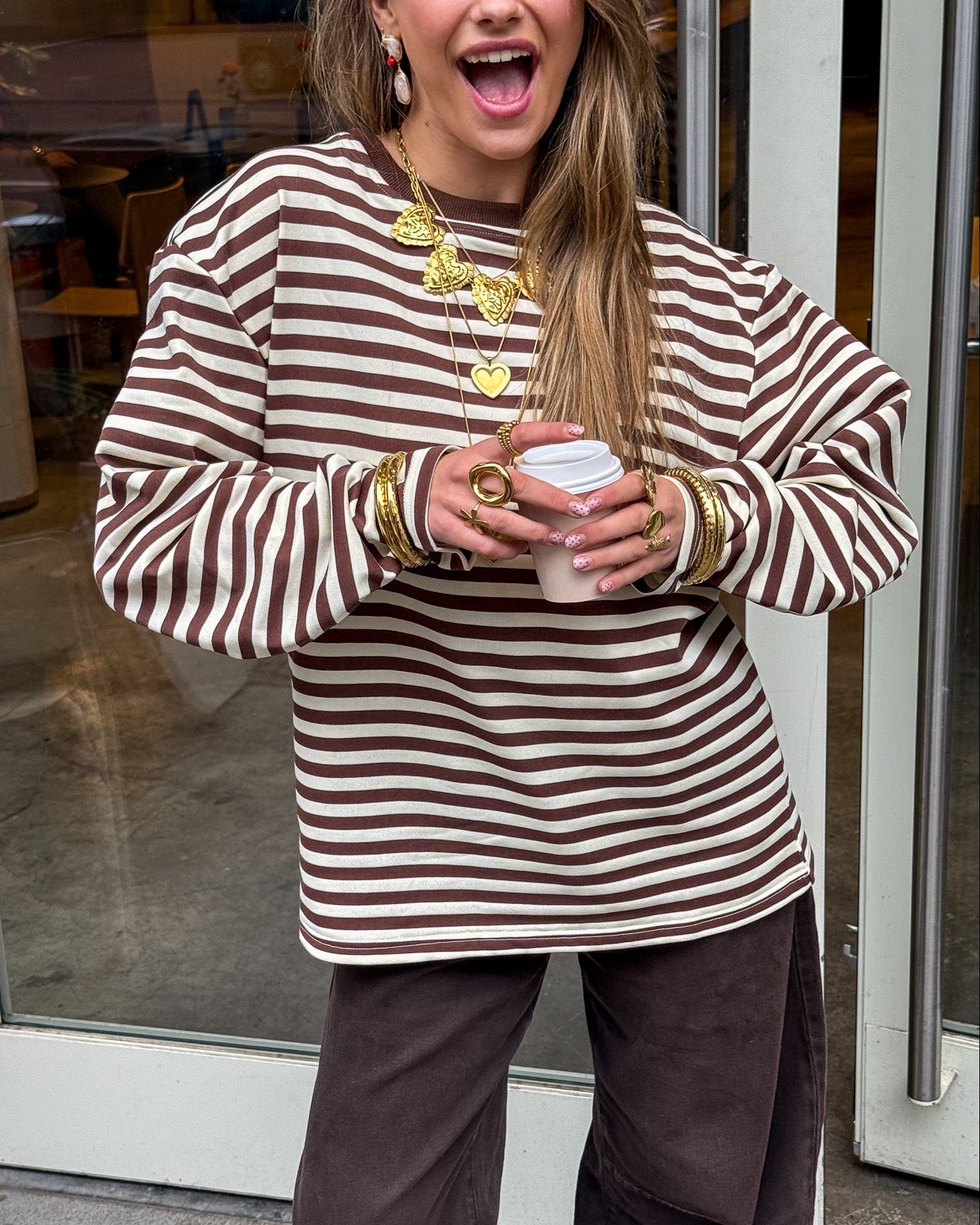 Stripes on Stripes Longsleeve Brown/Creme