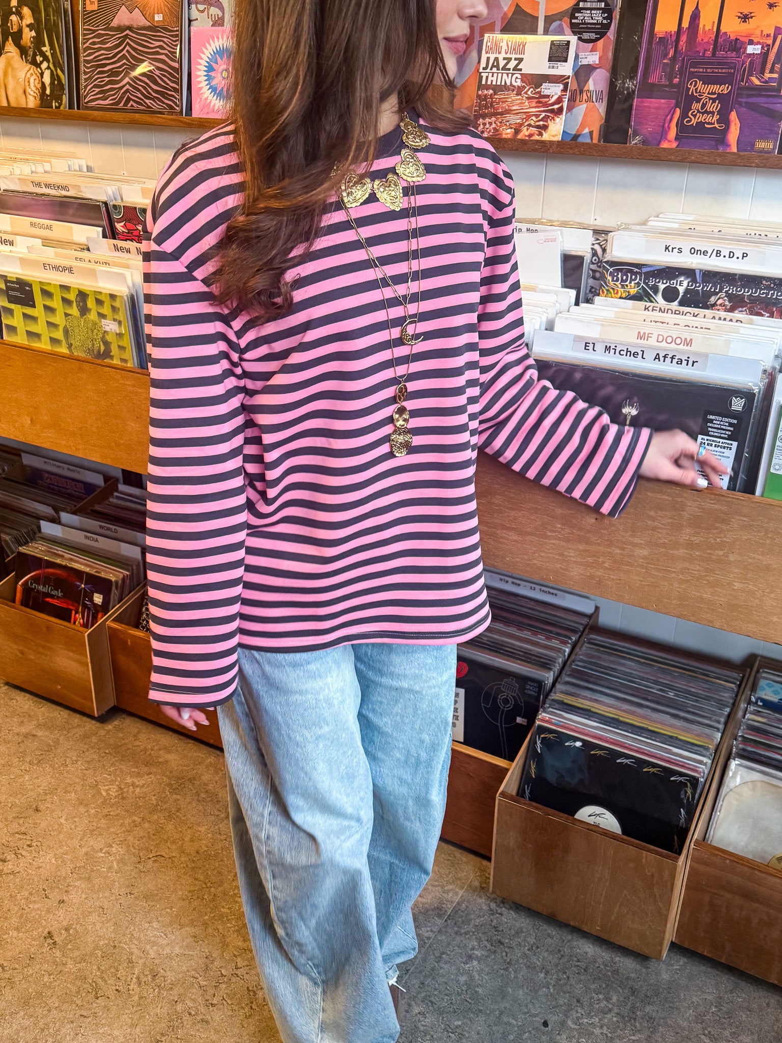 Stripes on Stripes Longsleeve Pink