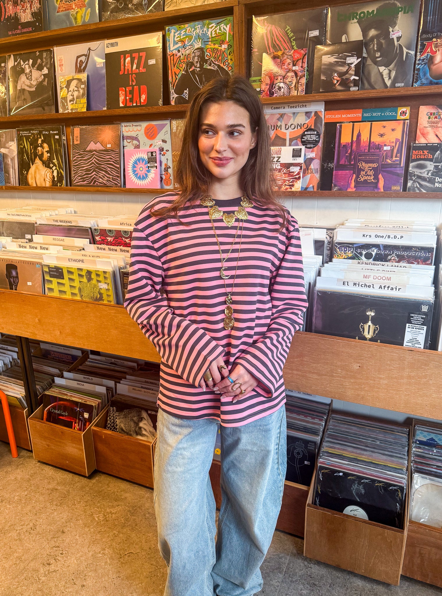 Stripes on Stripes Longsleeve Pink