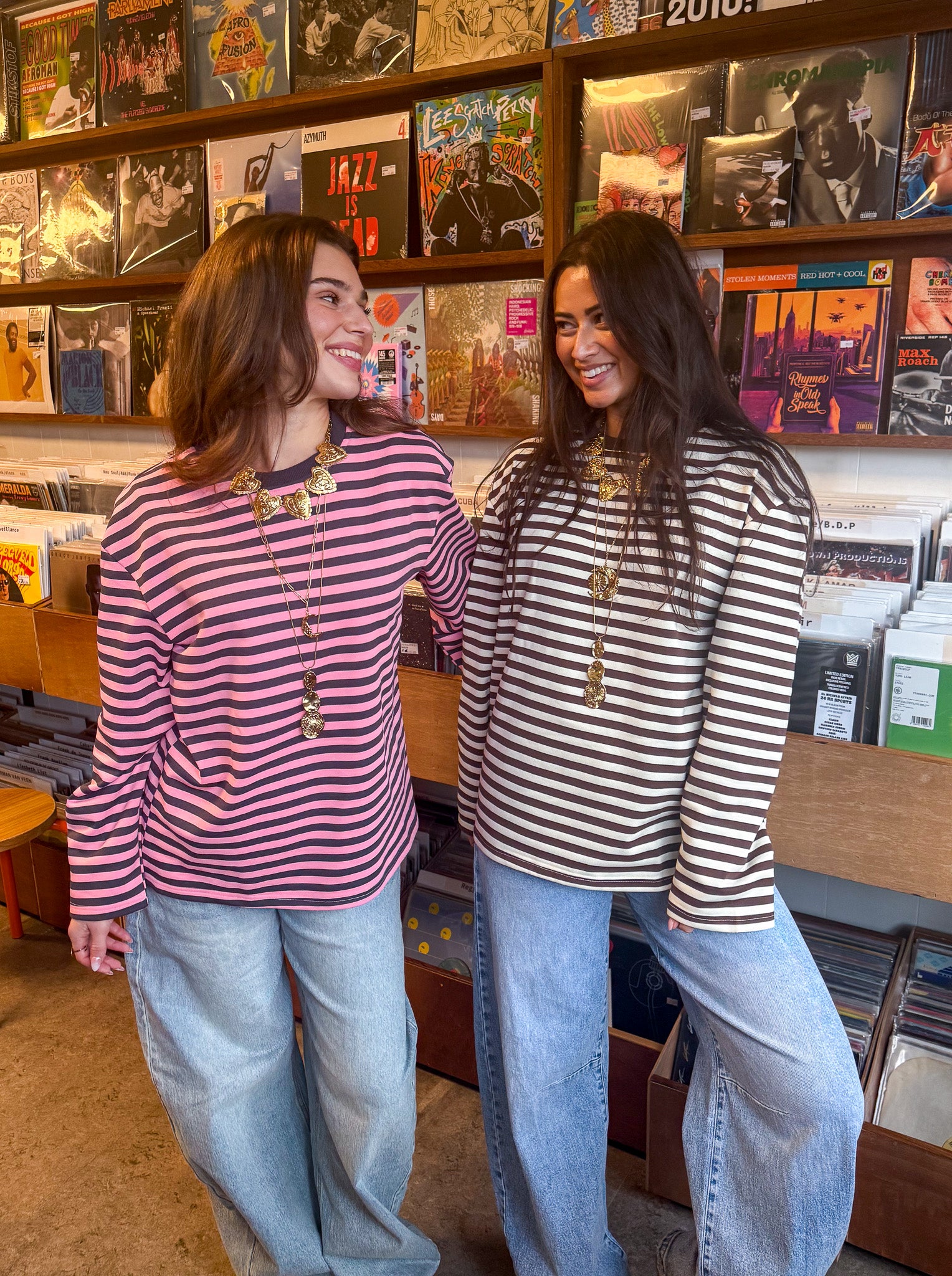 Stripes on Stripes Longsleeve Pink