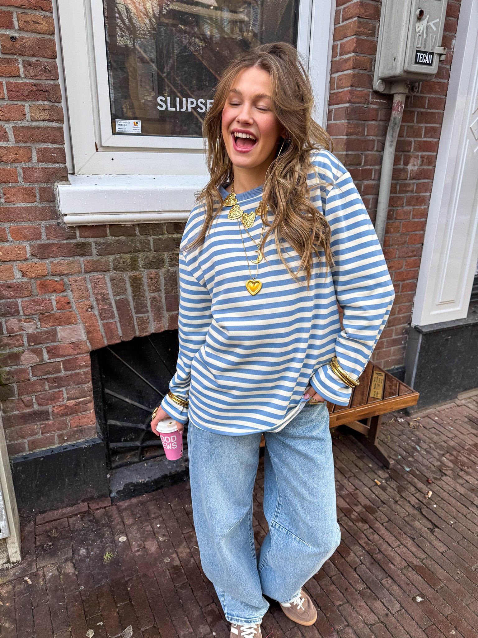 Stripes on Stripes Longsleeve Blue/Creme