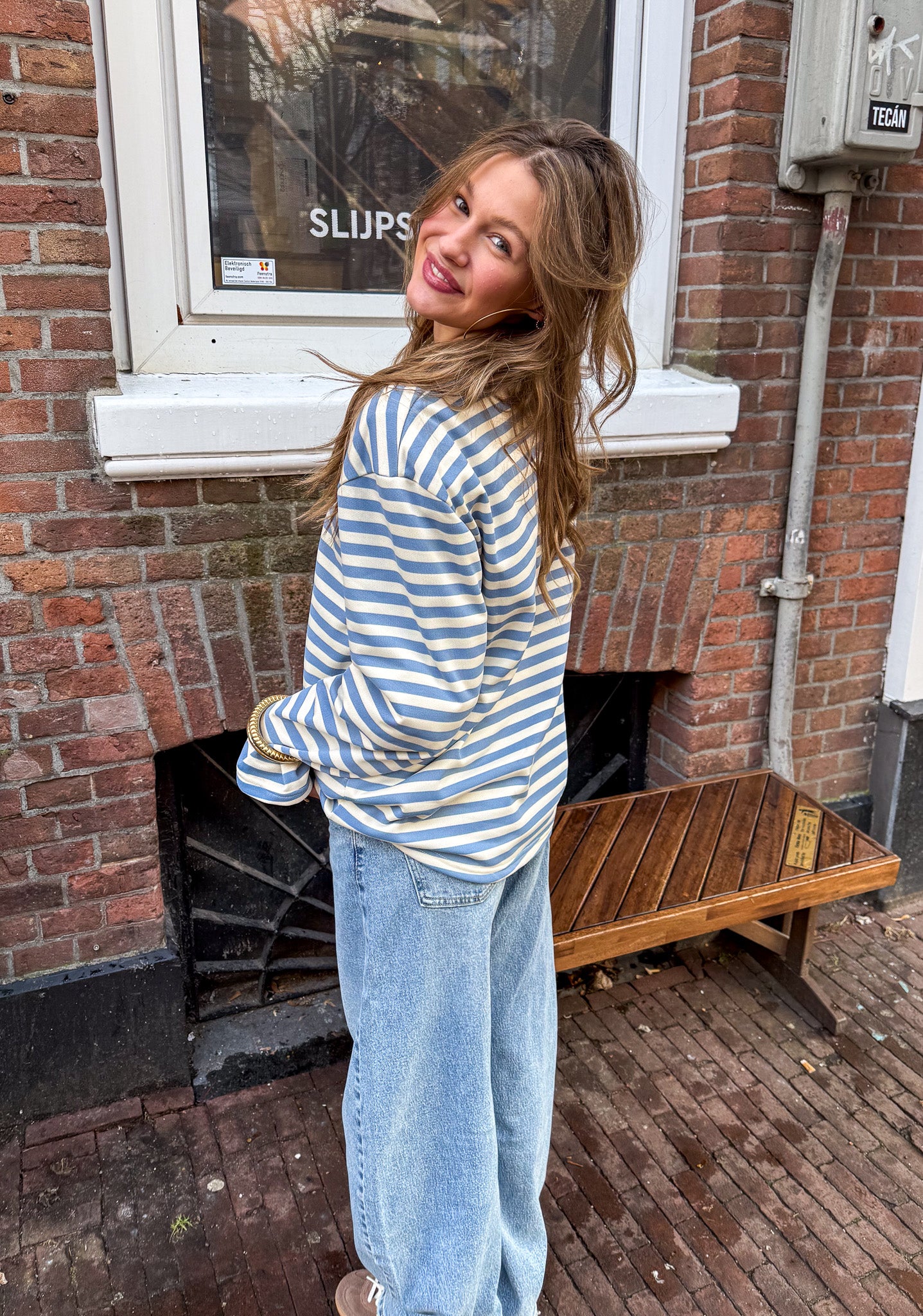 Stripes on Stripes Longsleeve Blue/Creme