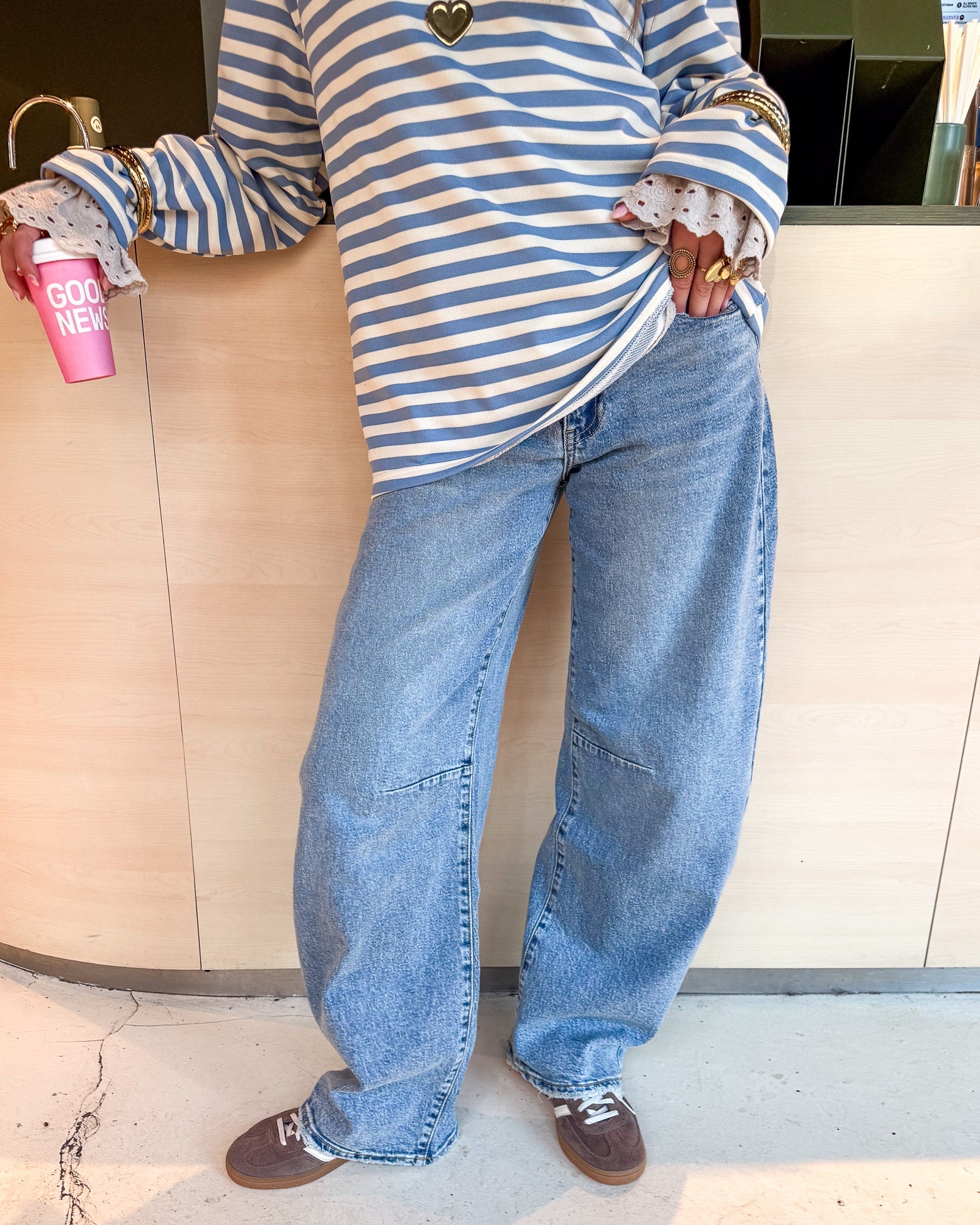 Barrel Balloon Jeans Dusty Blue