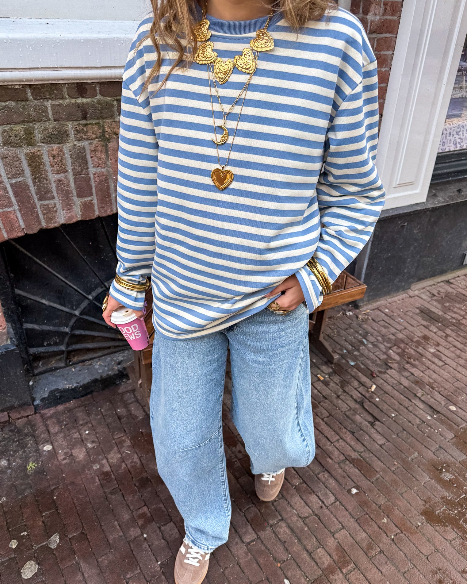 Stripes on Stripes Longsleeve Blue/Creme