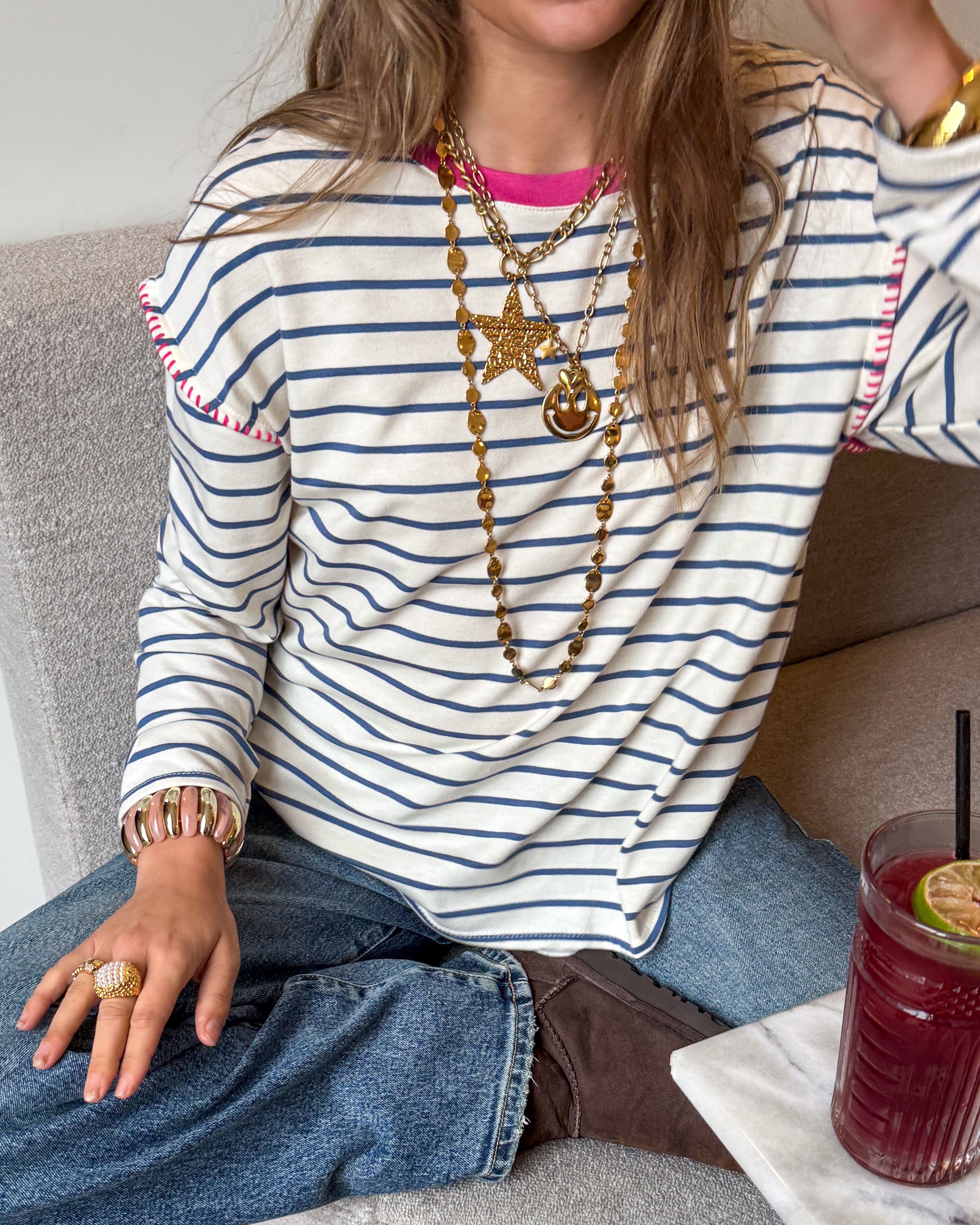 Tove Striped Longsleeve Blue