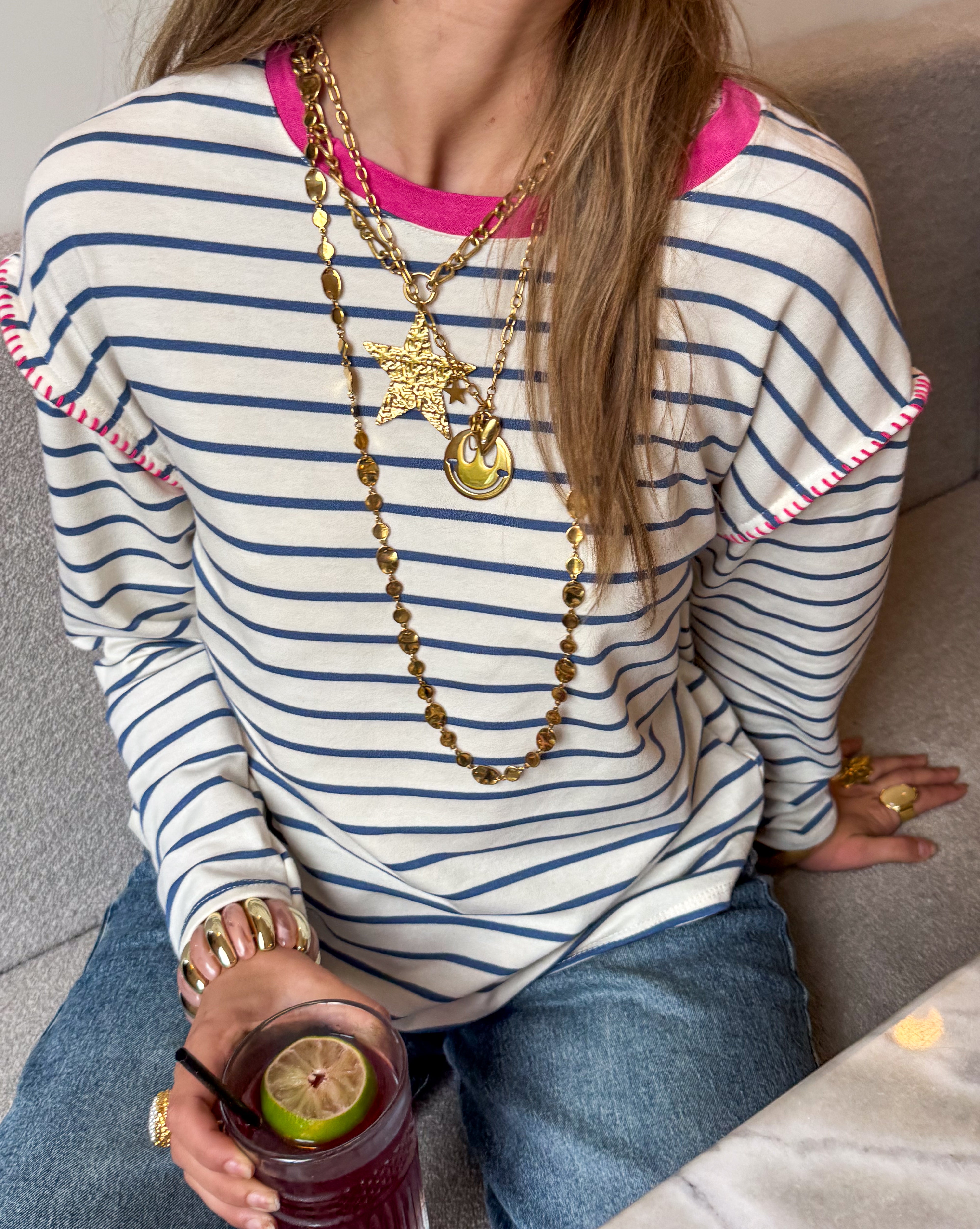 Tove Striped Longsleeve Blue